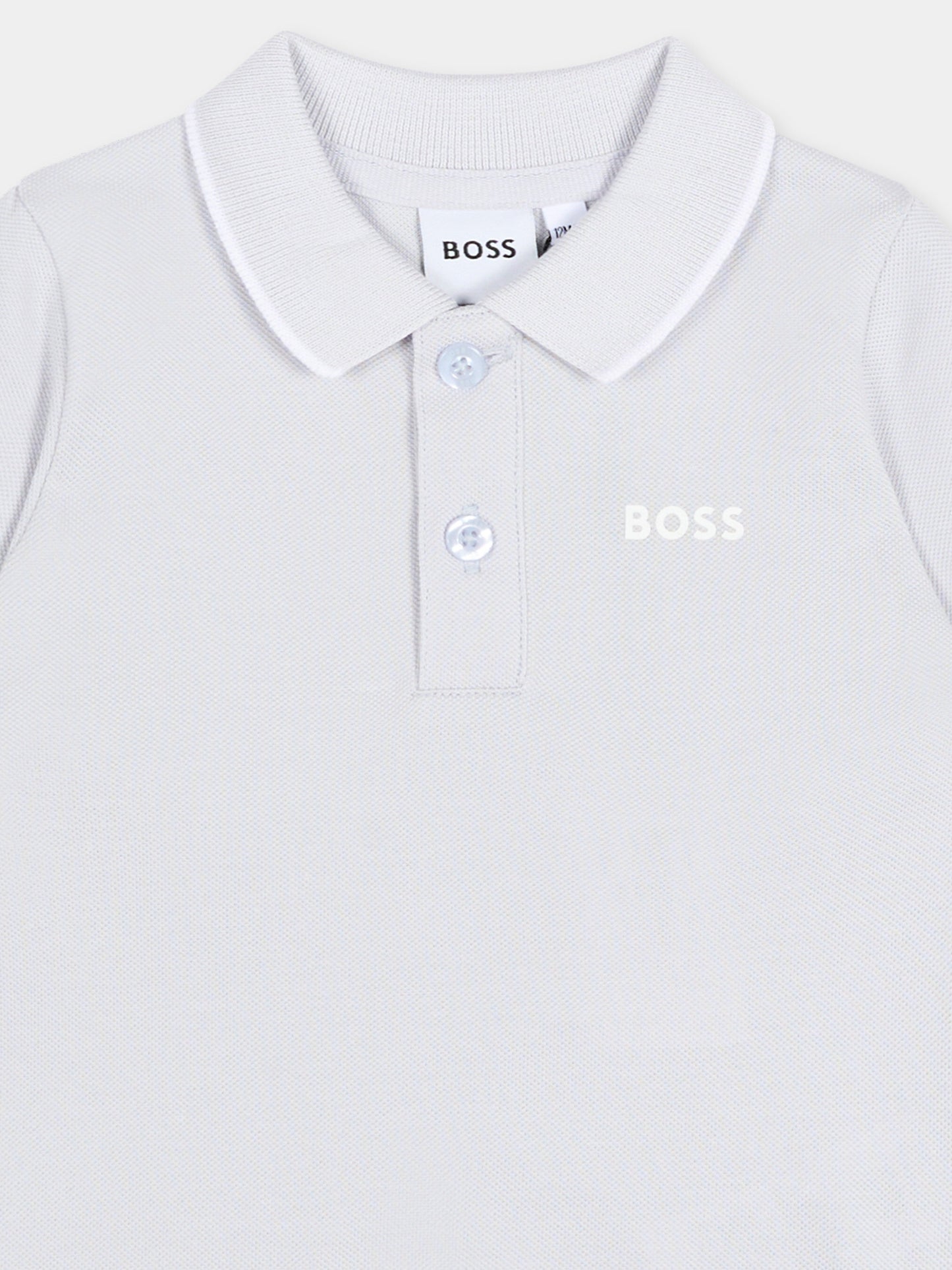 Polo celeste per neonato con logo,Boss,J52713 78K