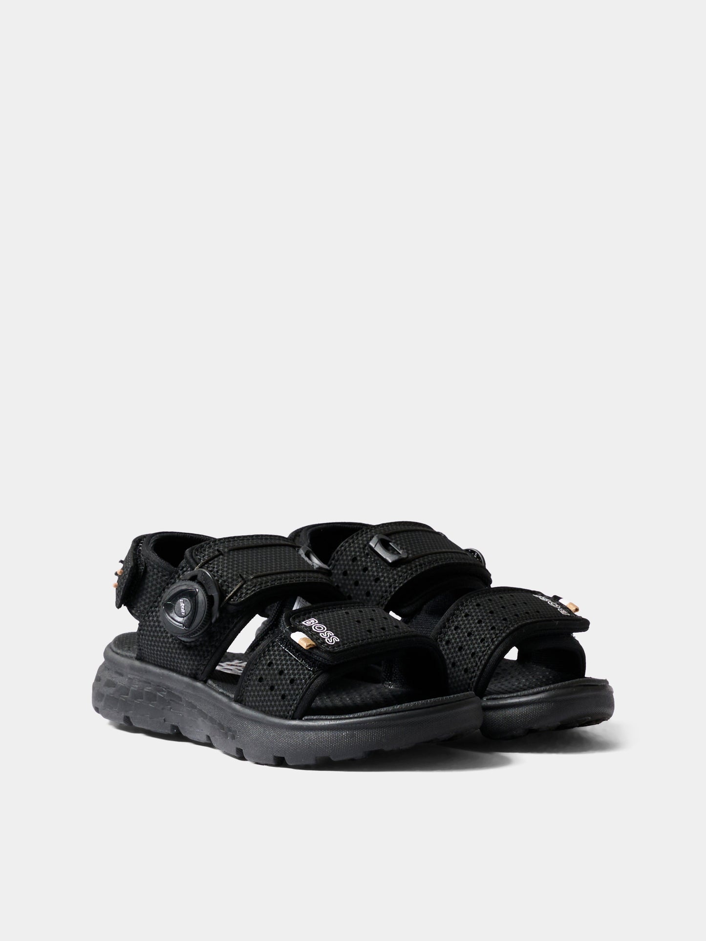 Sandali neri per bambino con logo,Boss,J52812 09B