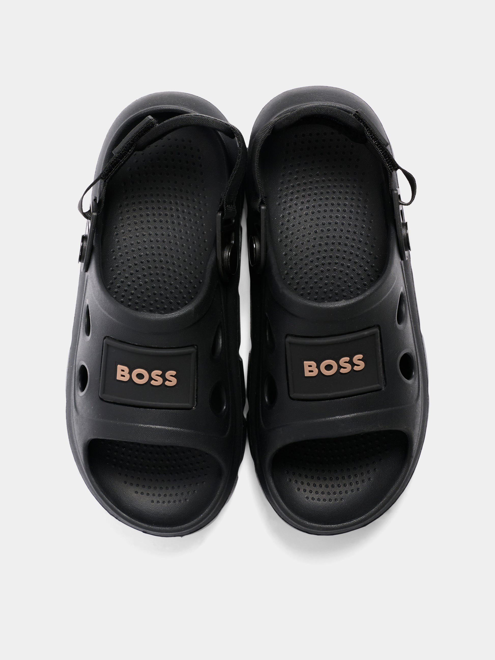 Sandali neri per bambino con logo,Boss,J52813 09B