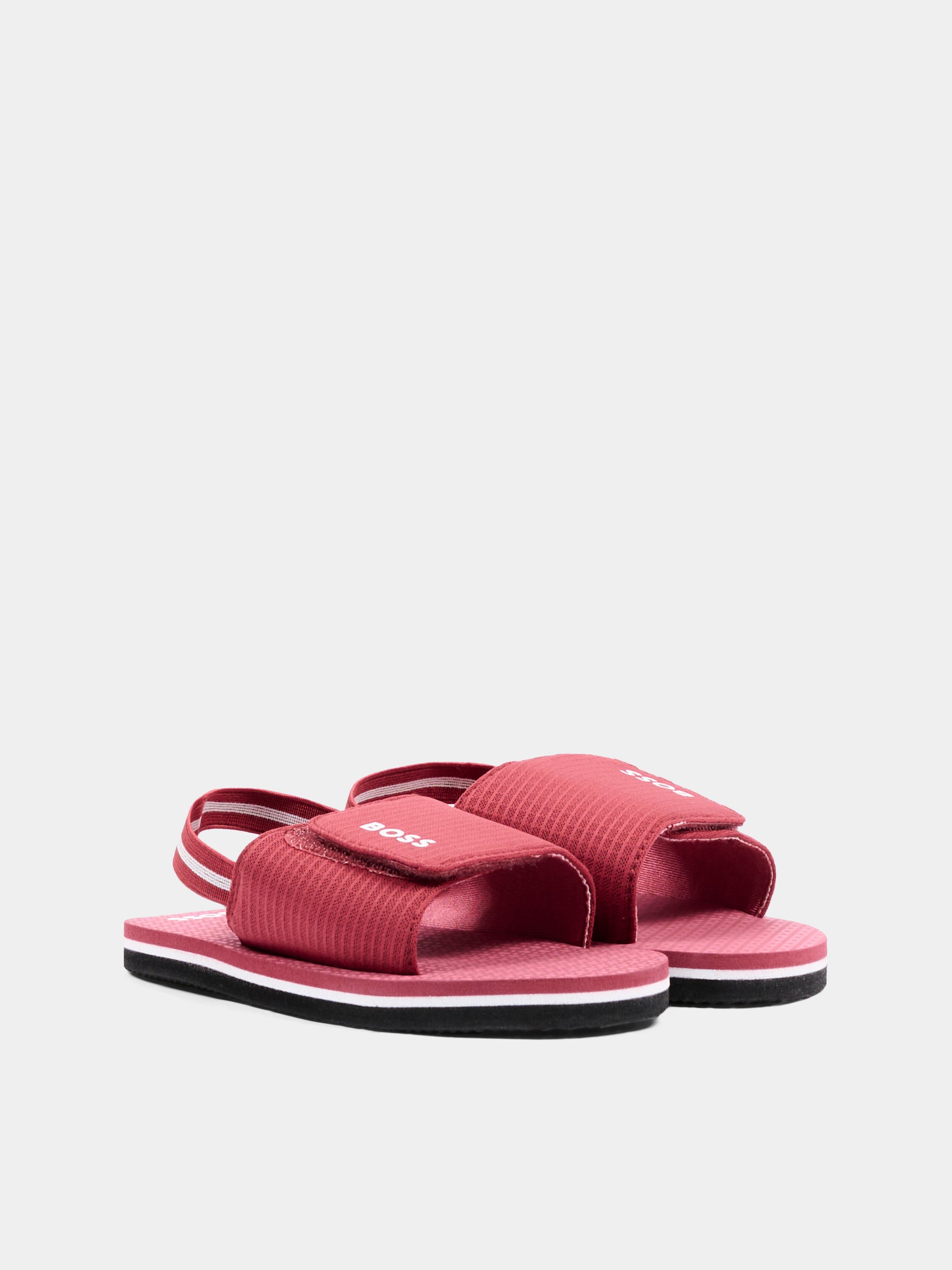 Sandali rossi per bambino con logo,Boss,J52820 48B