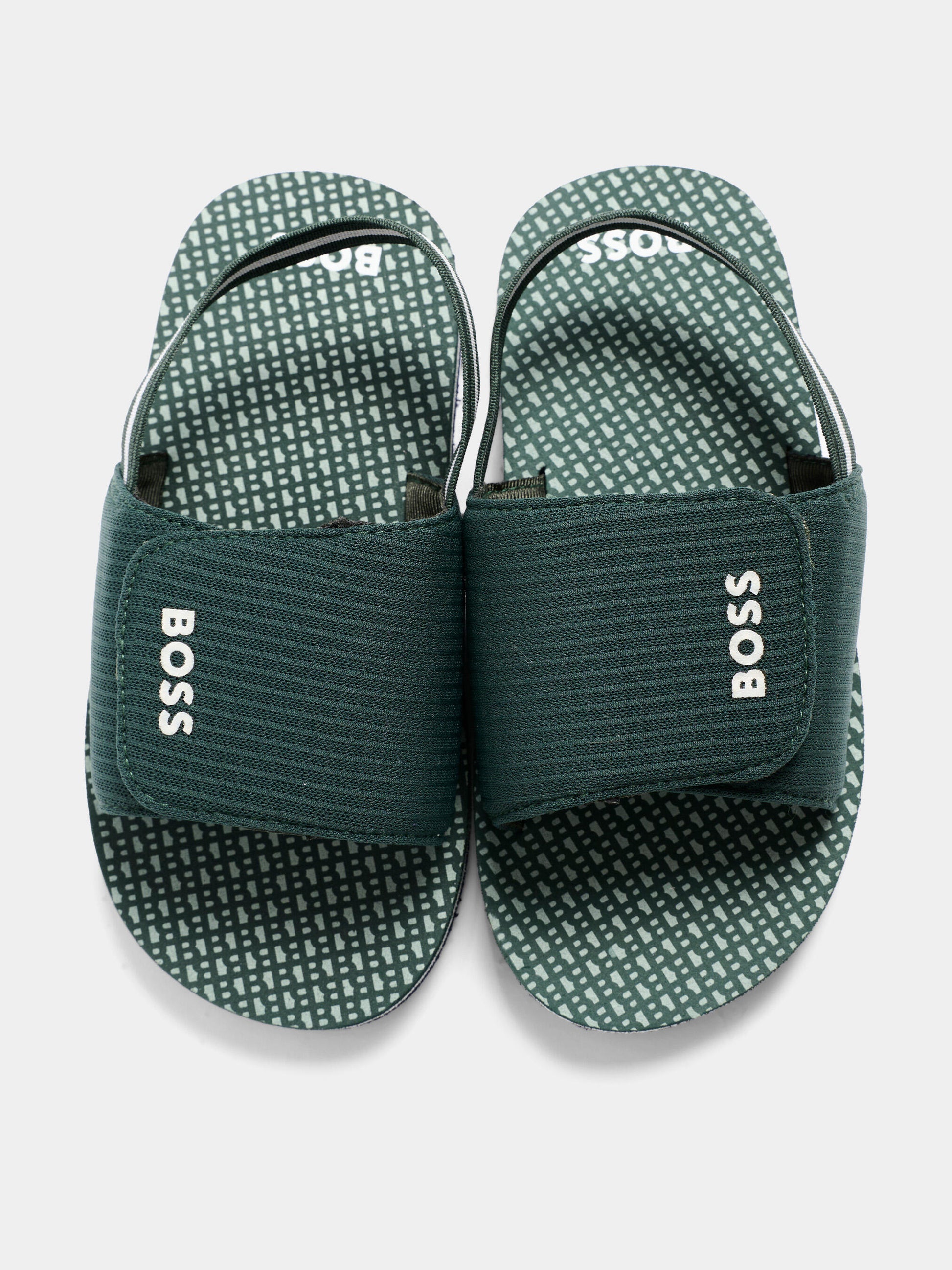 Sandali verdi per bambino con logo,Boss,J52820 68C