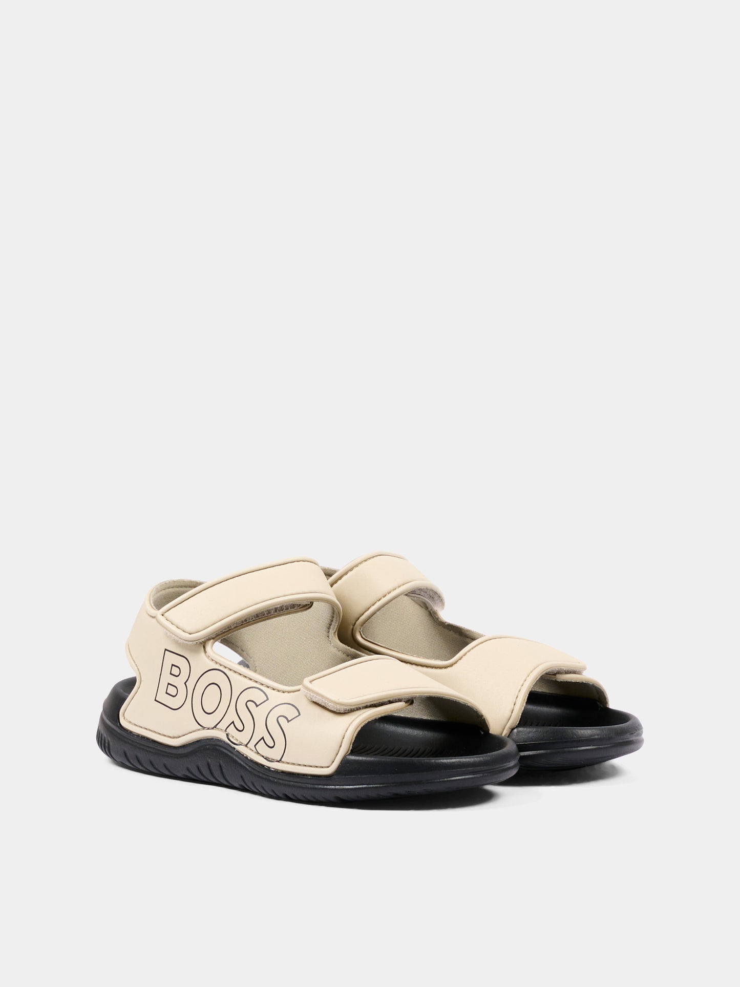 Sandali beige per bambino con logo,Boss,J52821 249