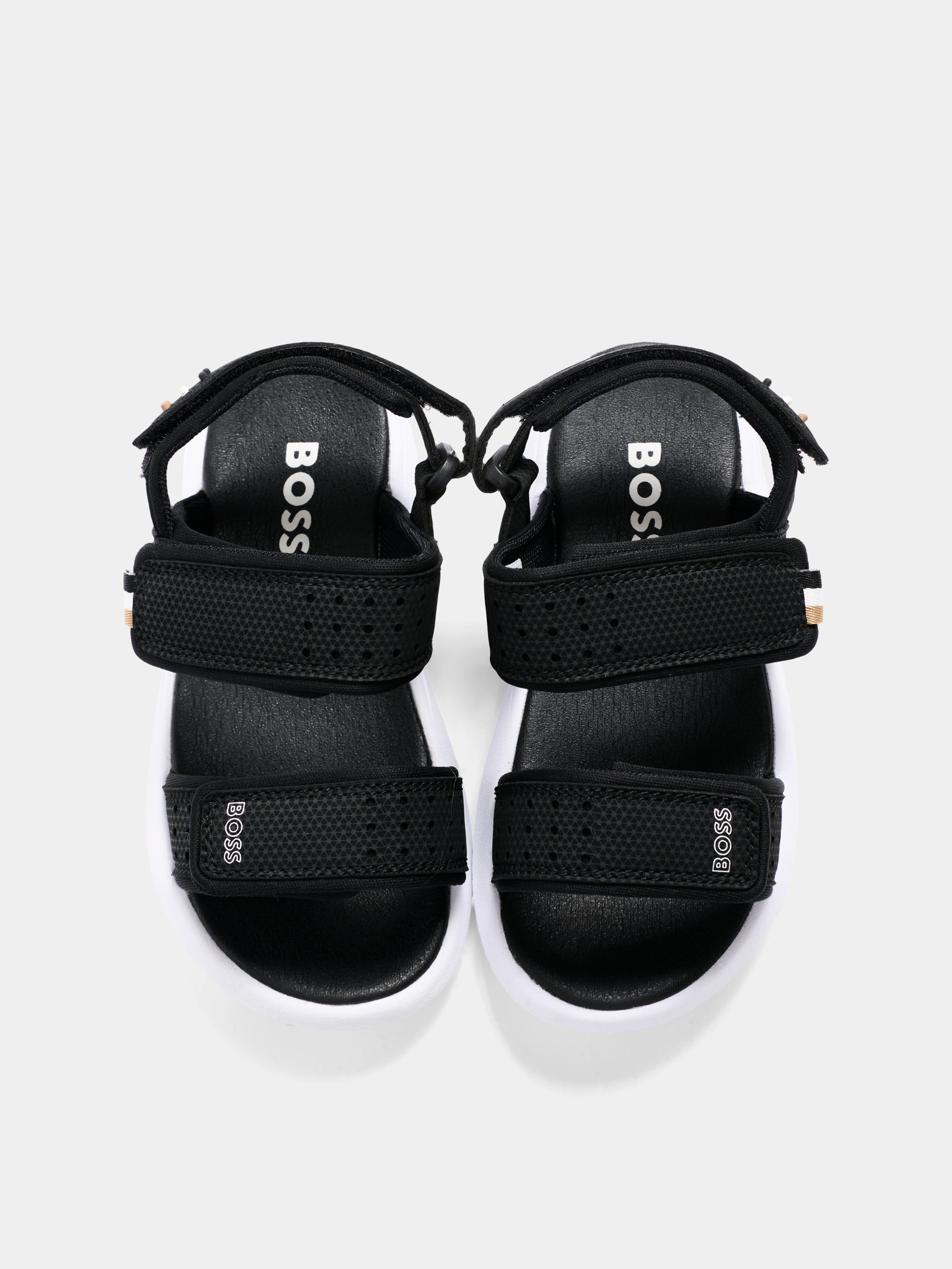 Sandali neri per bambino con logo,Boss,J52823 09B