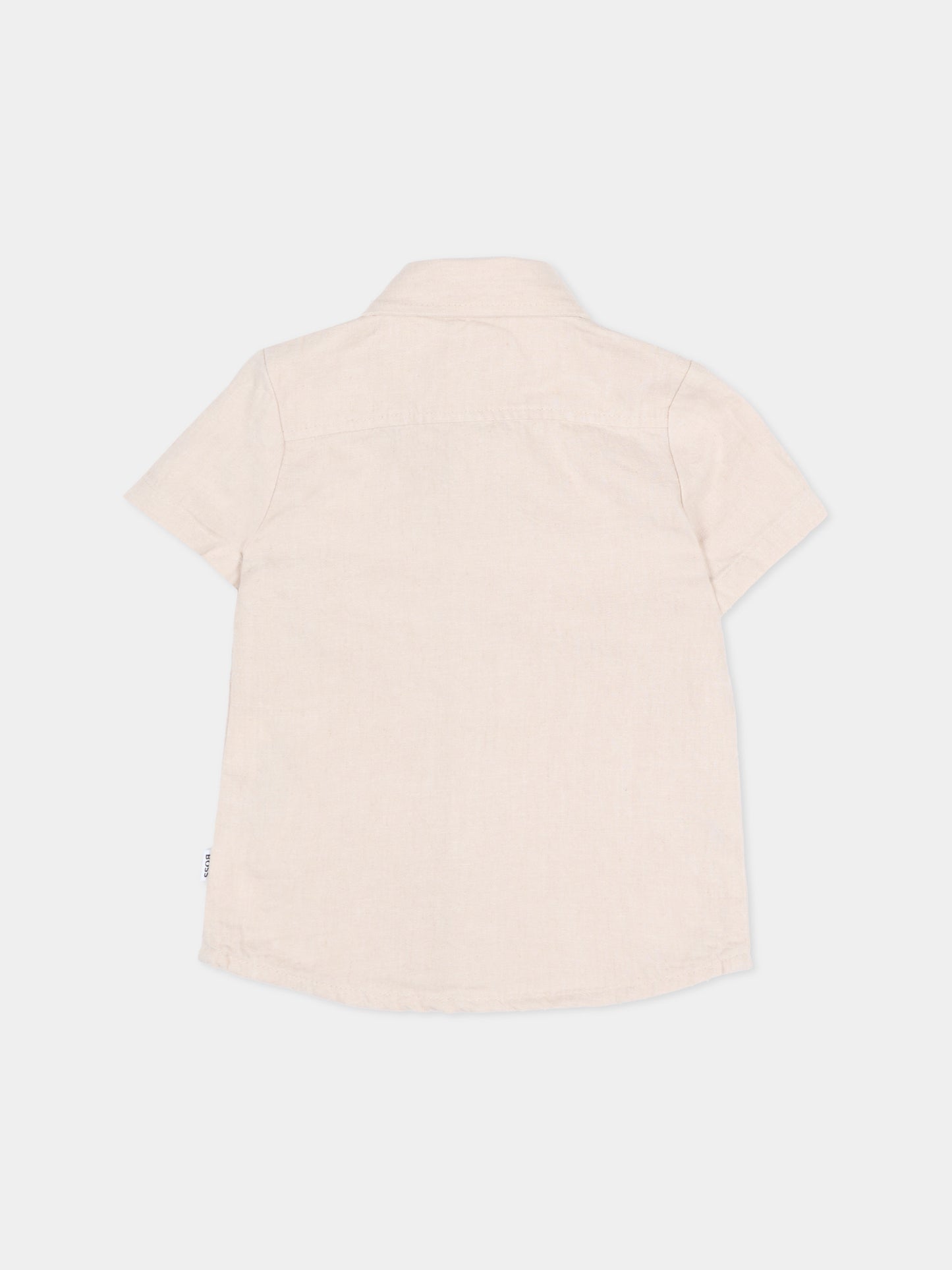 Camicia beige per neonato con logo,Boss,J52843 130