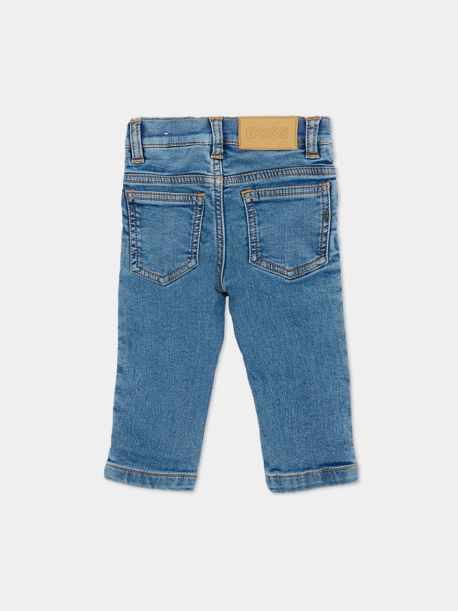 Jeans denim per neonato con logo,Boss,J52857 Z18