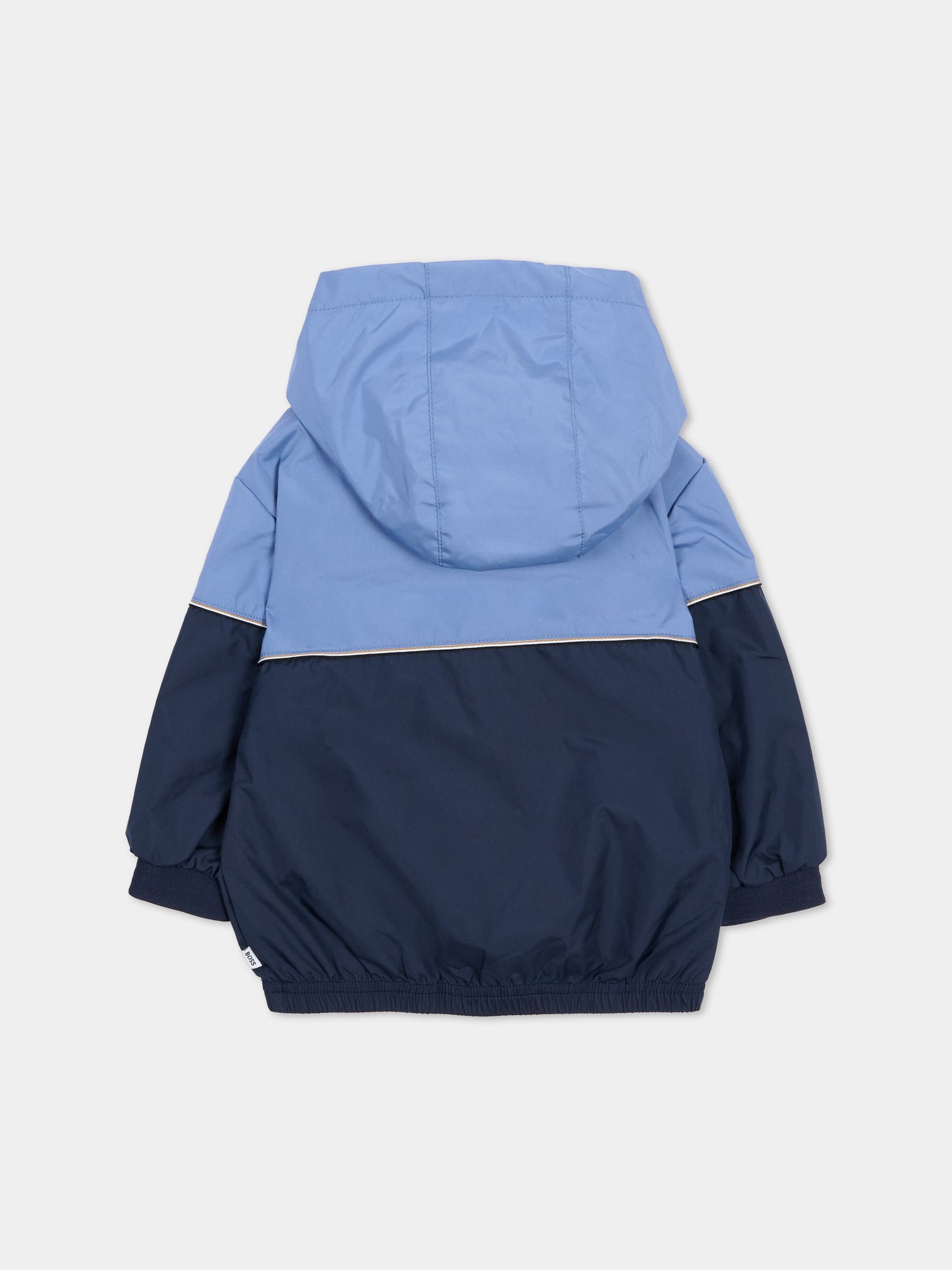 Giacca a vento blu per neonato con logo,Boss,J52860 849