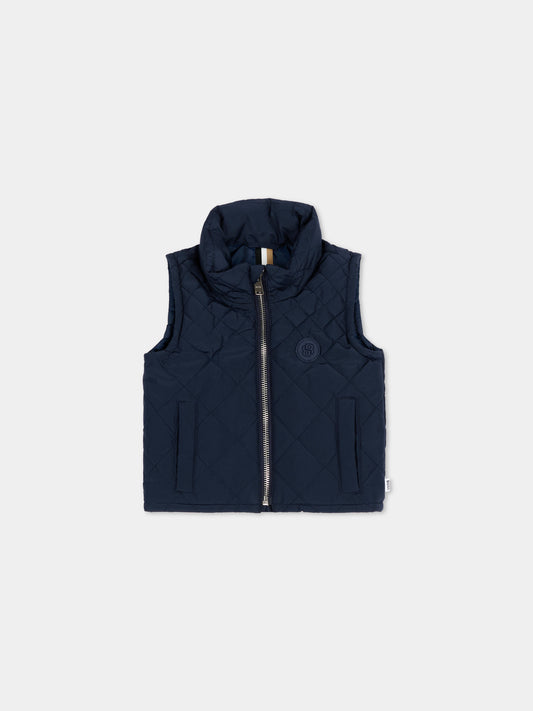 Gilet blu per neonato trapuntato,Boss,J52861 849
