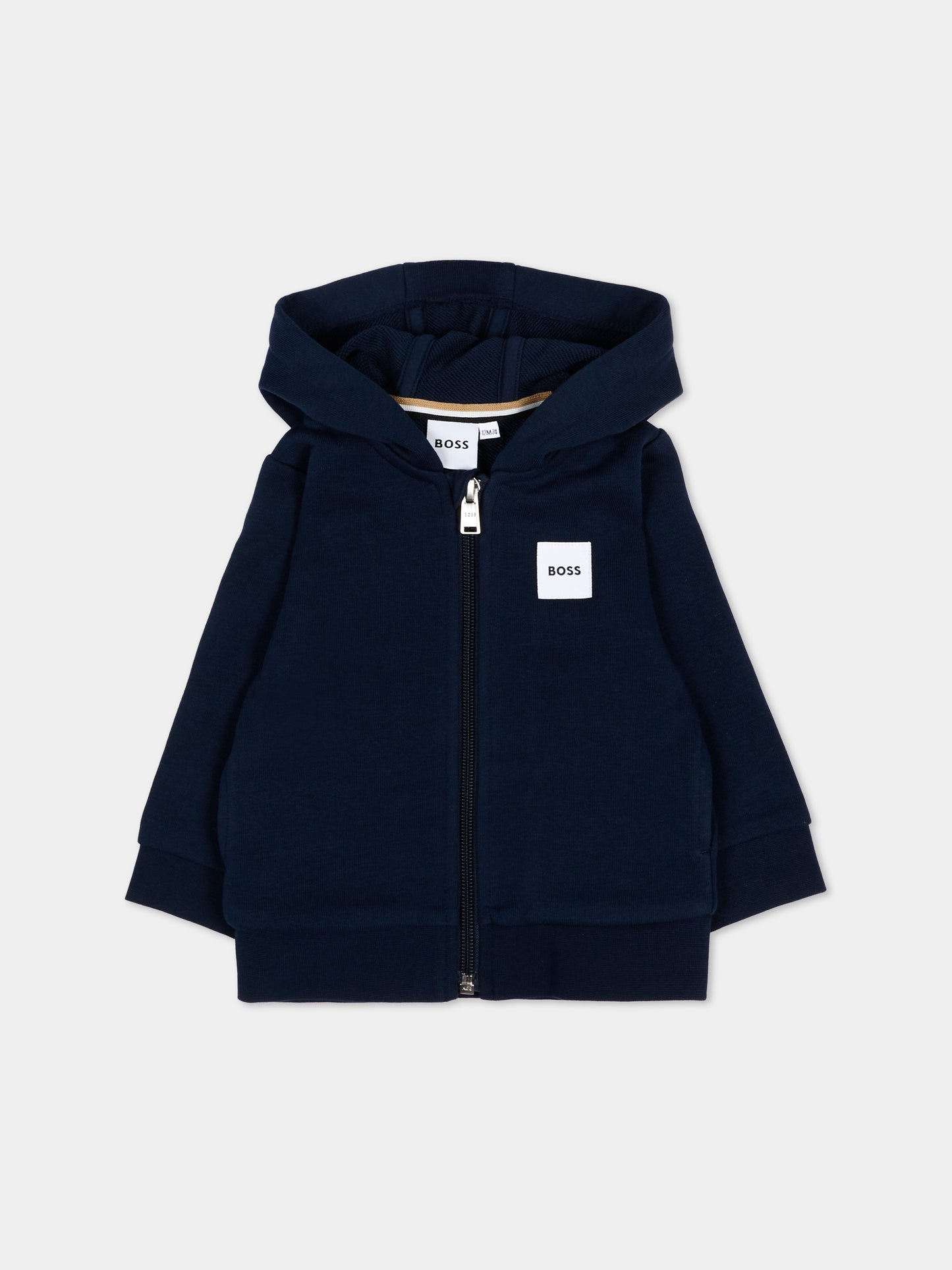 Felpa blu per neonato con logo,Boss,J52866 849