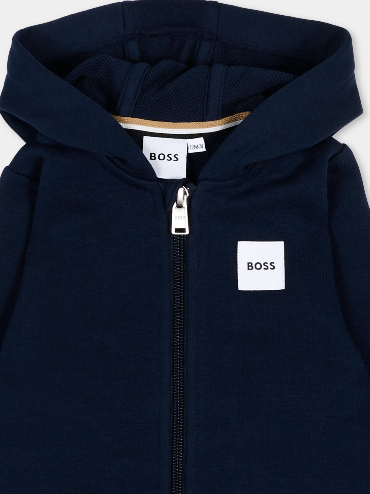 Felpa blu per neonato con logo,Boss,J52866 849