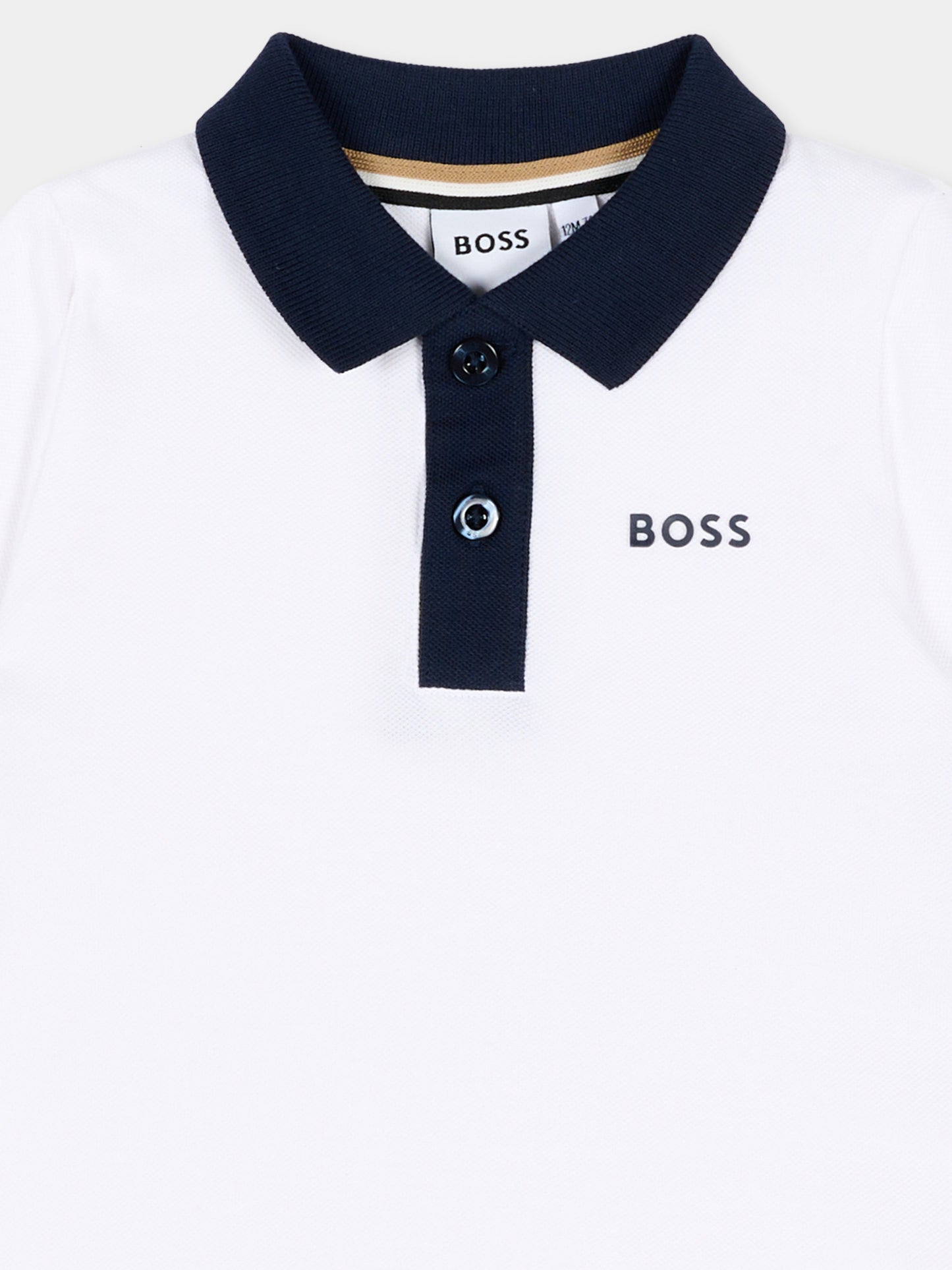 Polo bianca per neonato con logo,Boss,J52878 10P