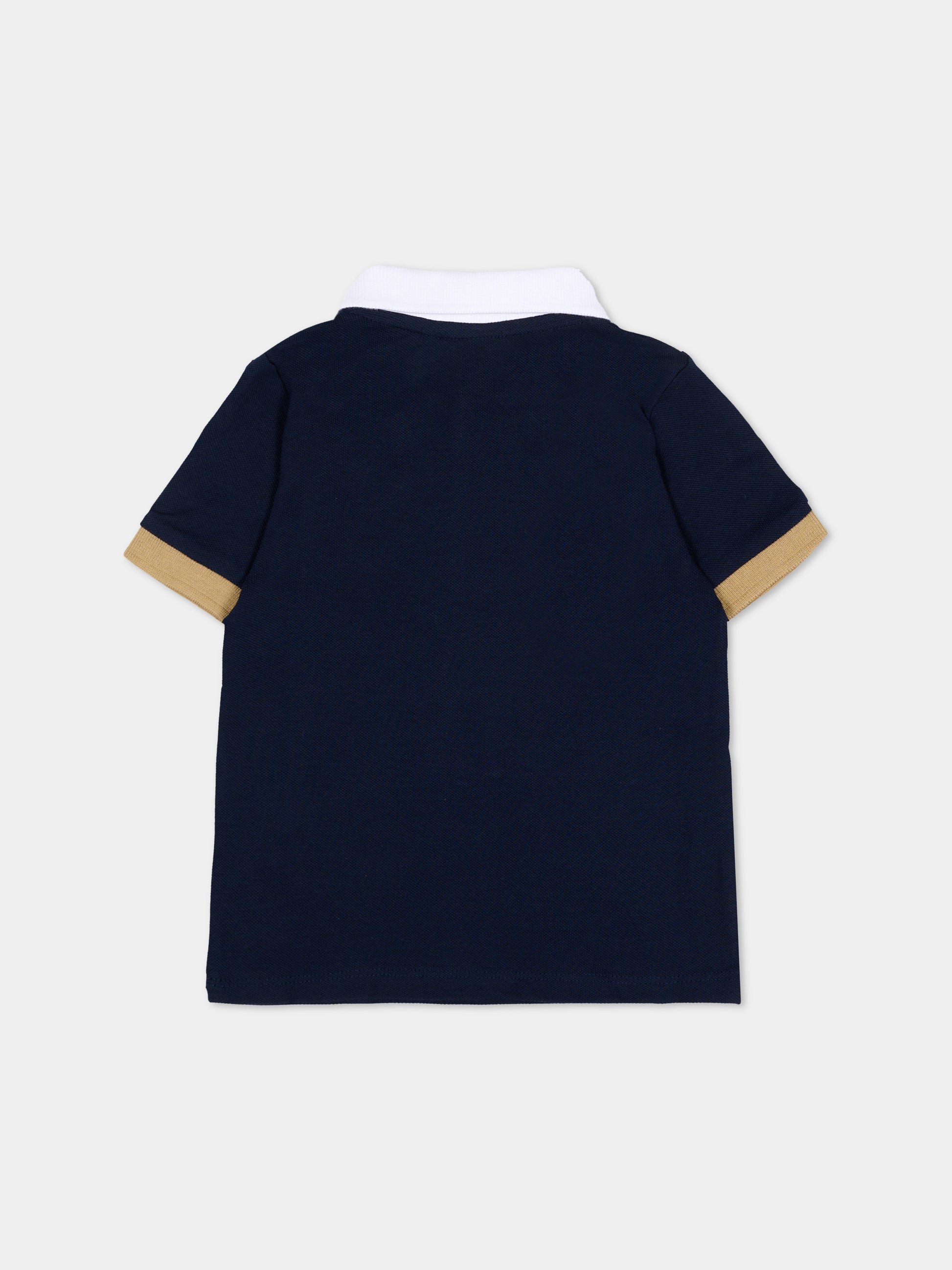 Polo blu per neonato con logo,Boss,J52878 849