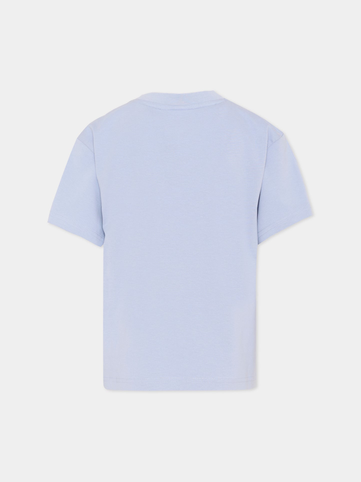T-Shirt celeste per bambino con logo,Boss,J52897 057