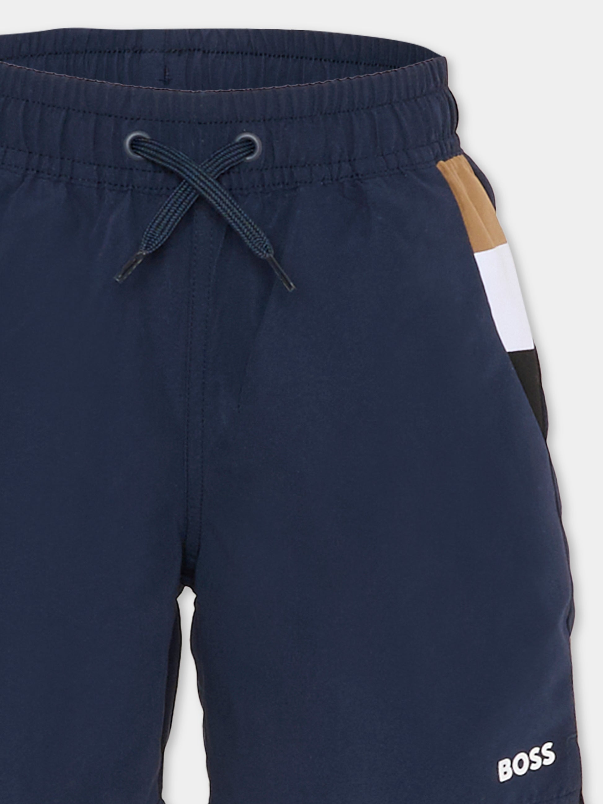 Boxer mare blu per bambino con logo,Boss,J52898 849