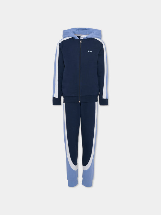 Completo blu per bambino con logo bianco,Boss,J53004 849