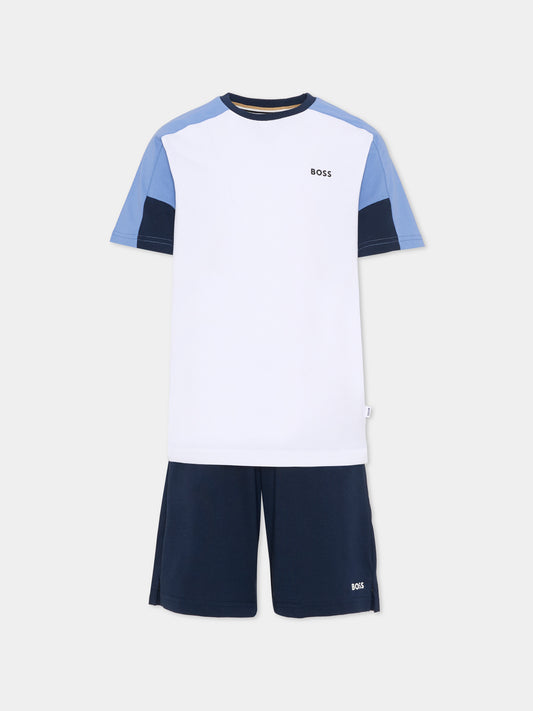 Completo multicolor per bambino con logo blu,Boss,J53006 849