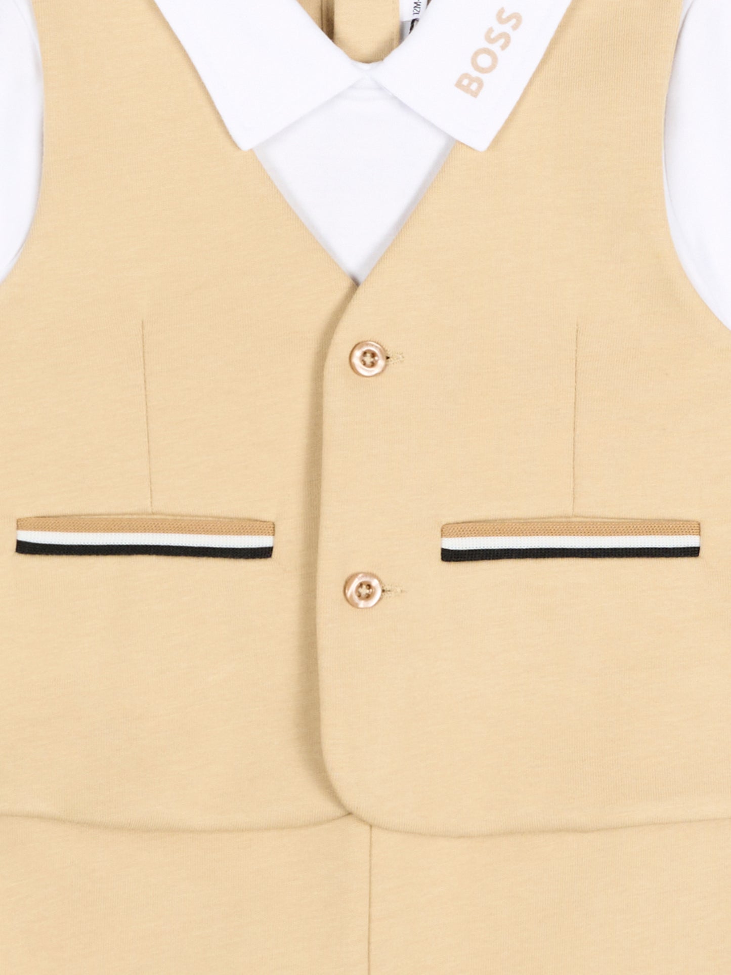 Pagliaccetto beige per neonato con gilet,Boss,J53036 249