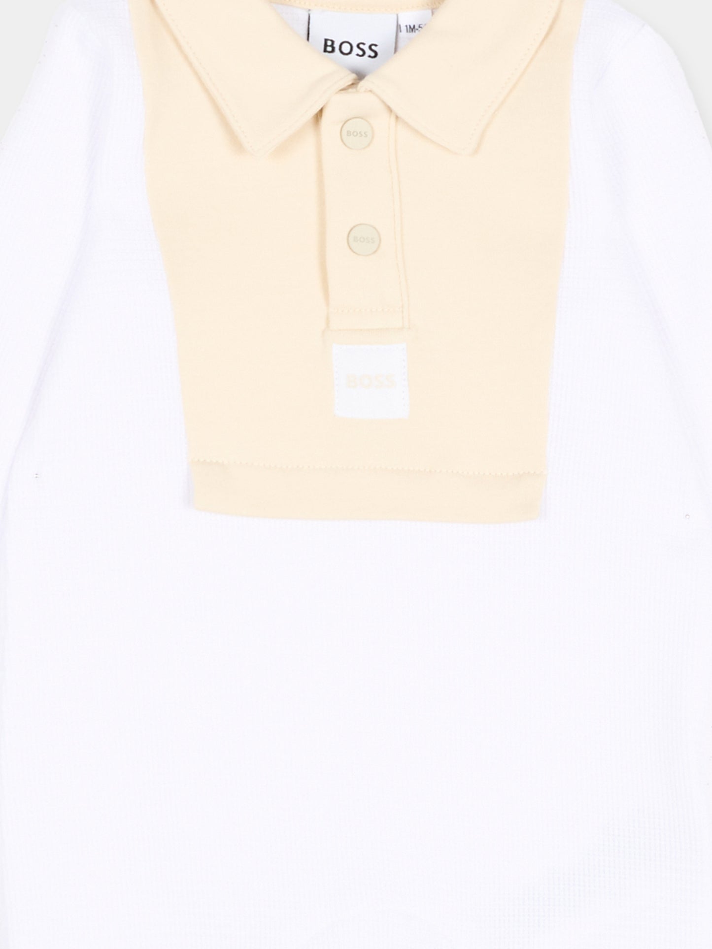 Tutina bianca per neonato con colletto polo,Boss,J53040 10P