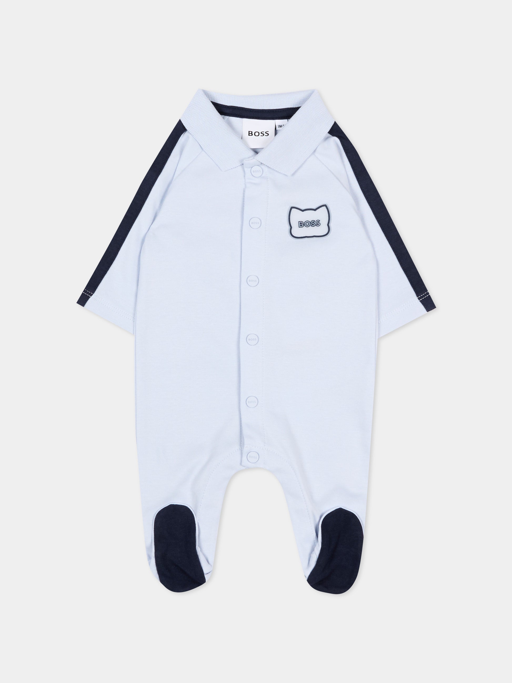 Tutina celeste per neonato con logo,Boss,J53041 771