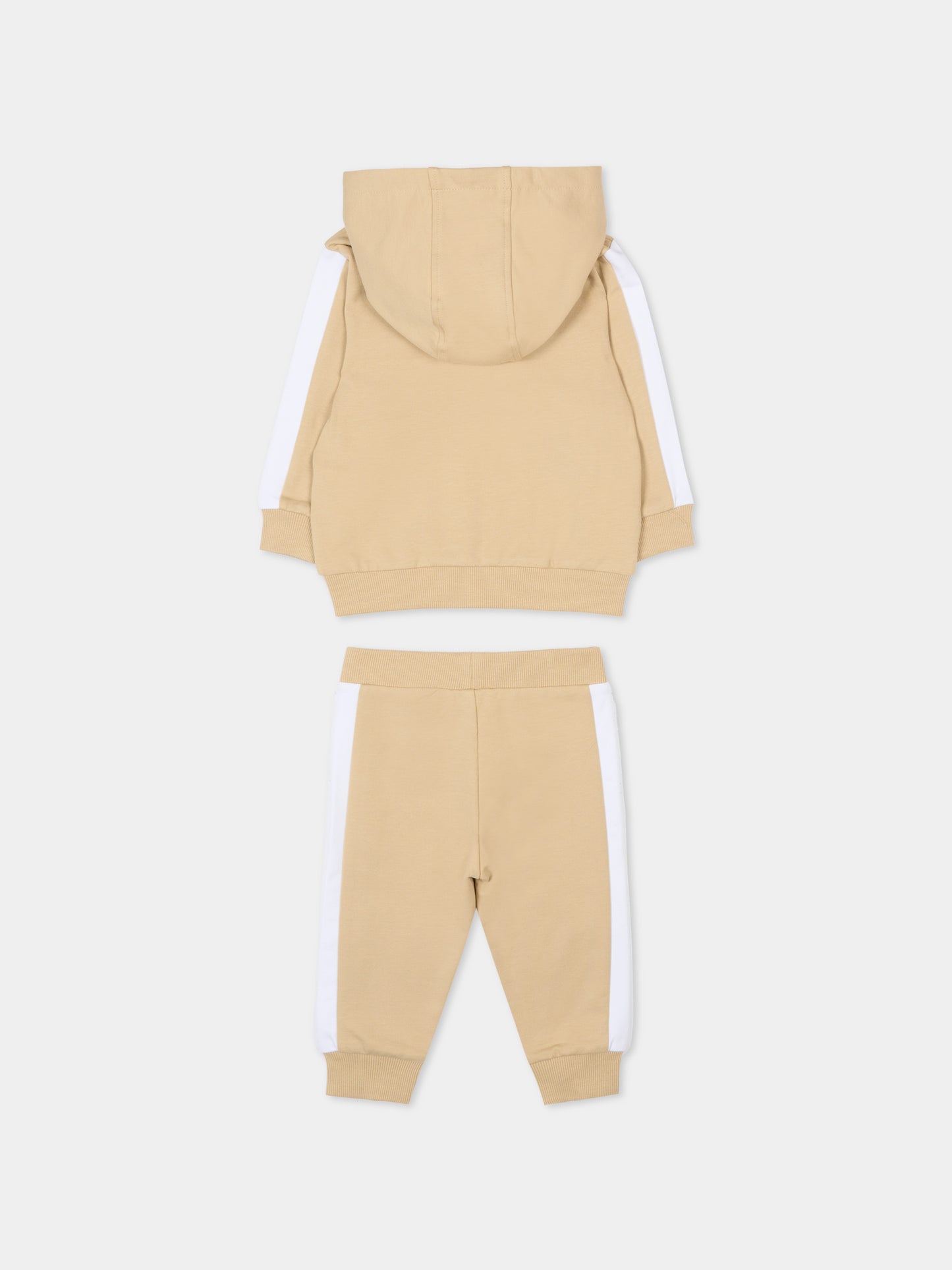 Completo beige per neonato con logo e panda,Boss,J53051 249