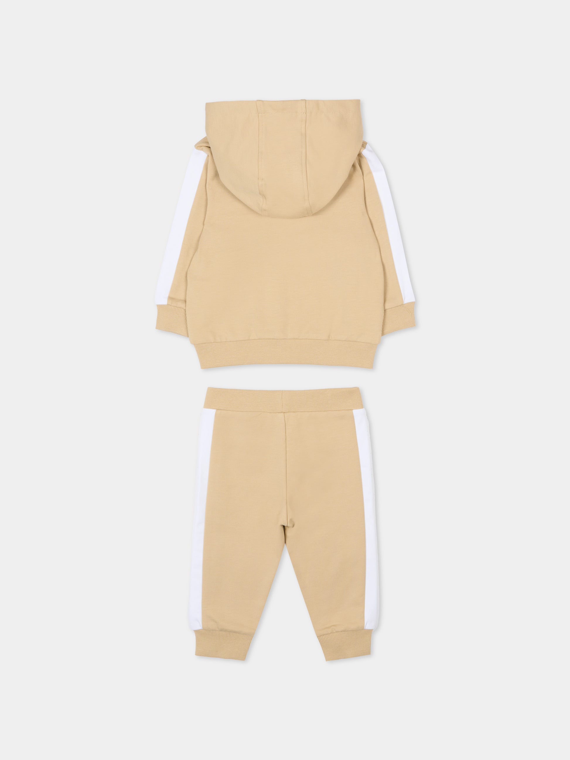 Completo beige per neonato con logo e panda,Boss,J53051 249