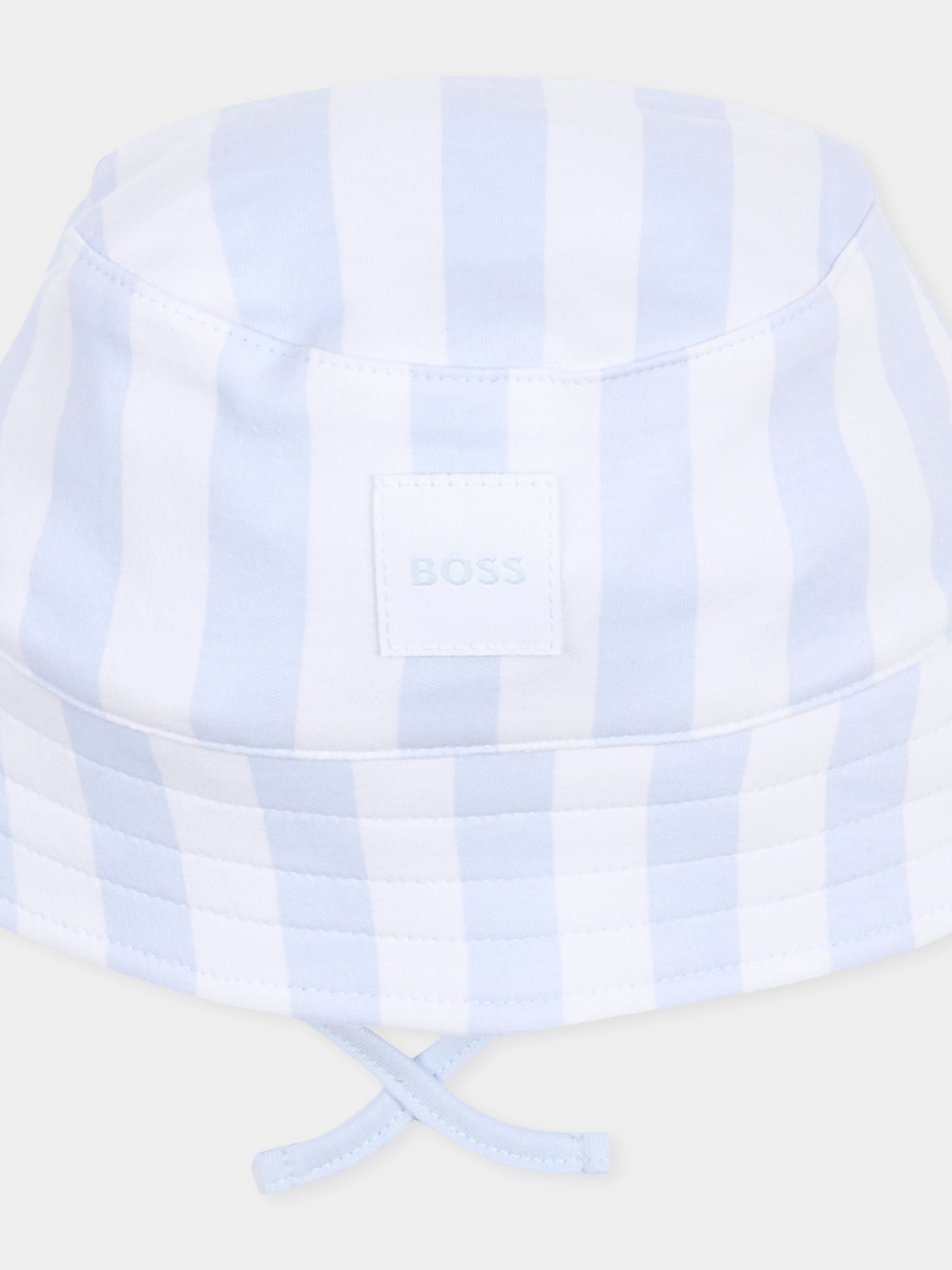 Cloche reversibile celeste per neonato con logo,Boss,J53097 771