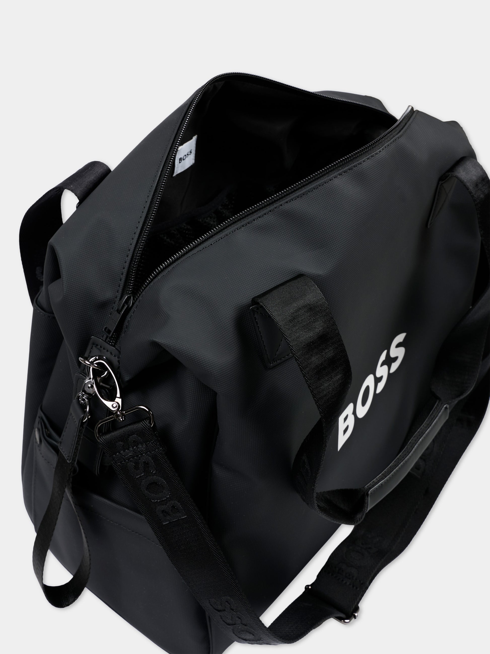 Borsa mamma nera per neonato con logo,Boss,J53110 09B