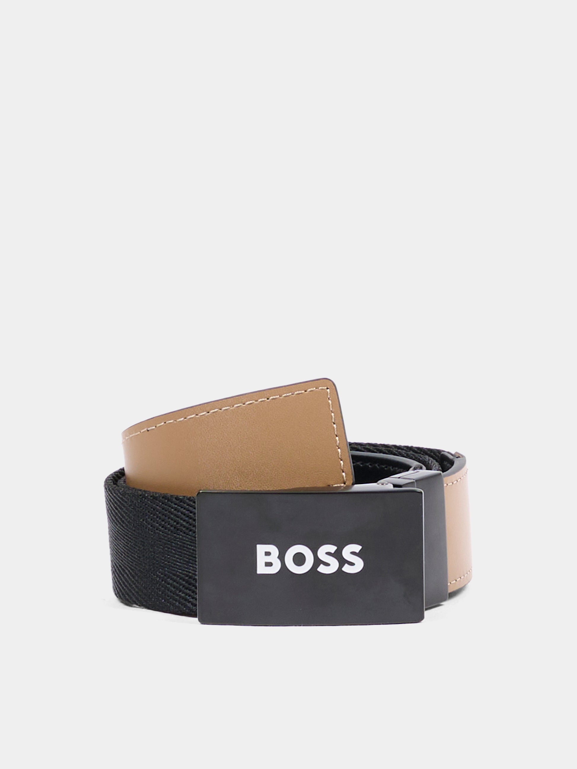 Cintura reversibile nera per bambino bianco,Boss,J53128 09B