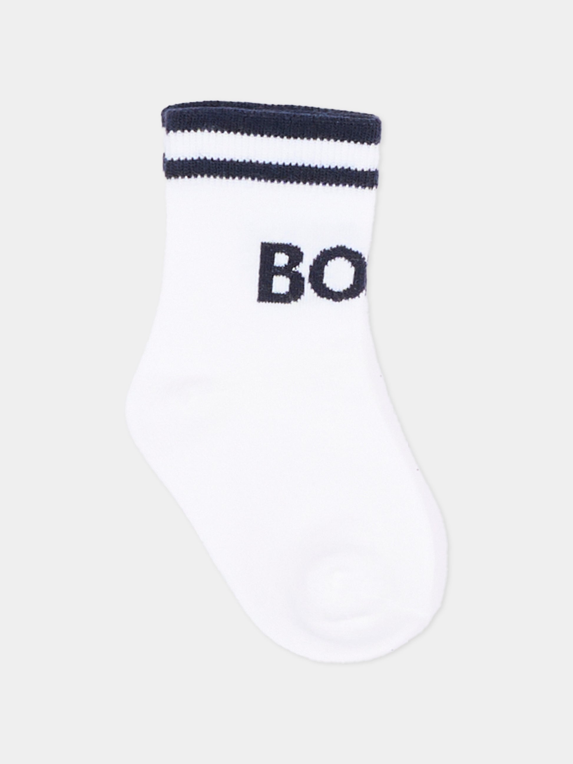 Calzino multicolor per neonato con logo,Boss,J53146 10P