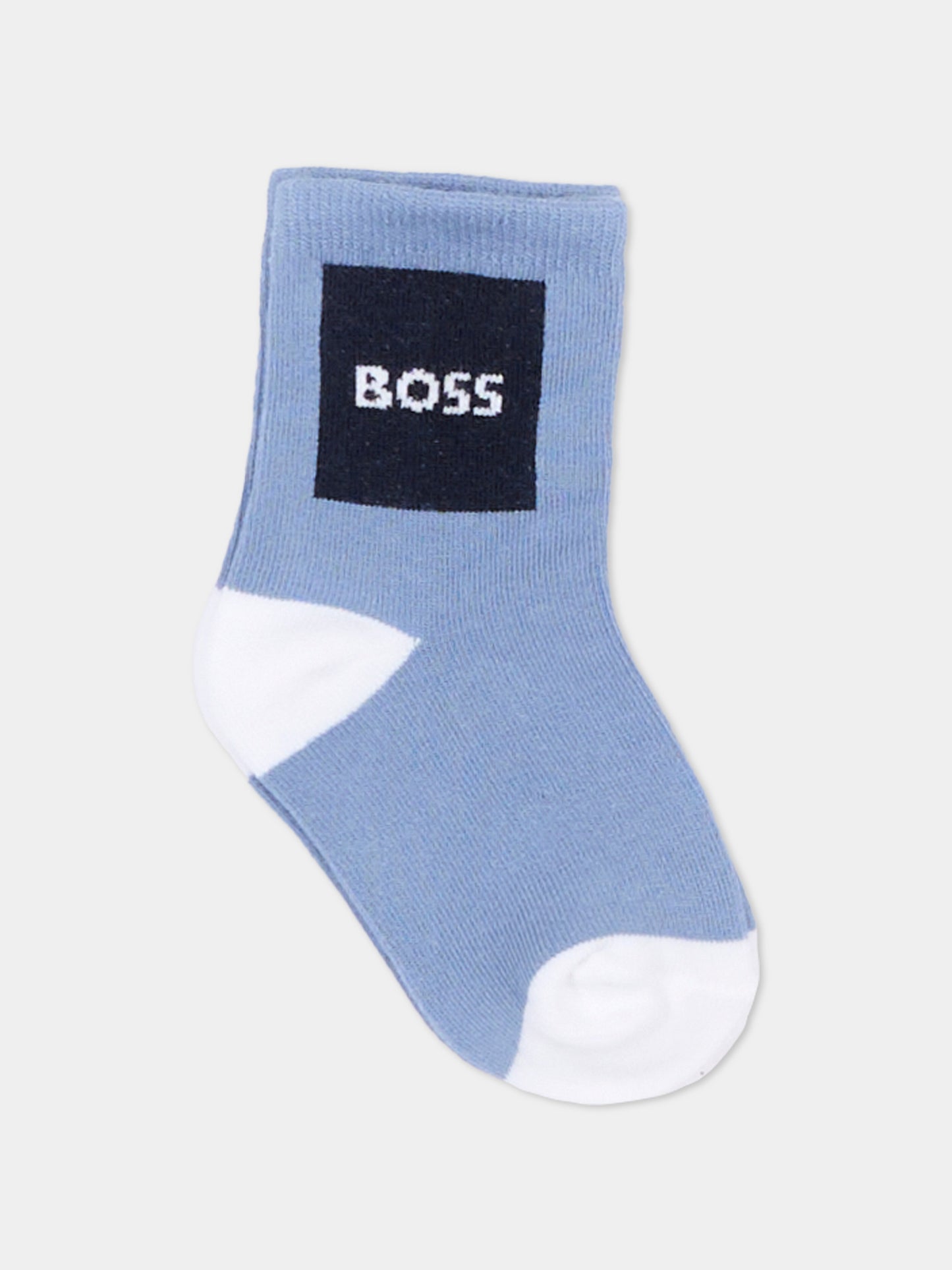Calzino multicolor per neonato con logo,Boss,J53146 10P