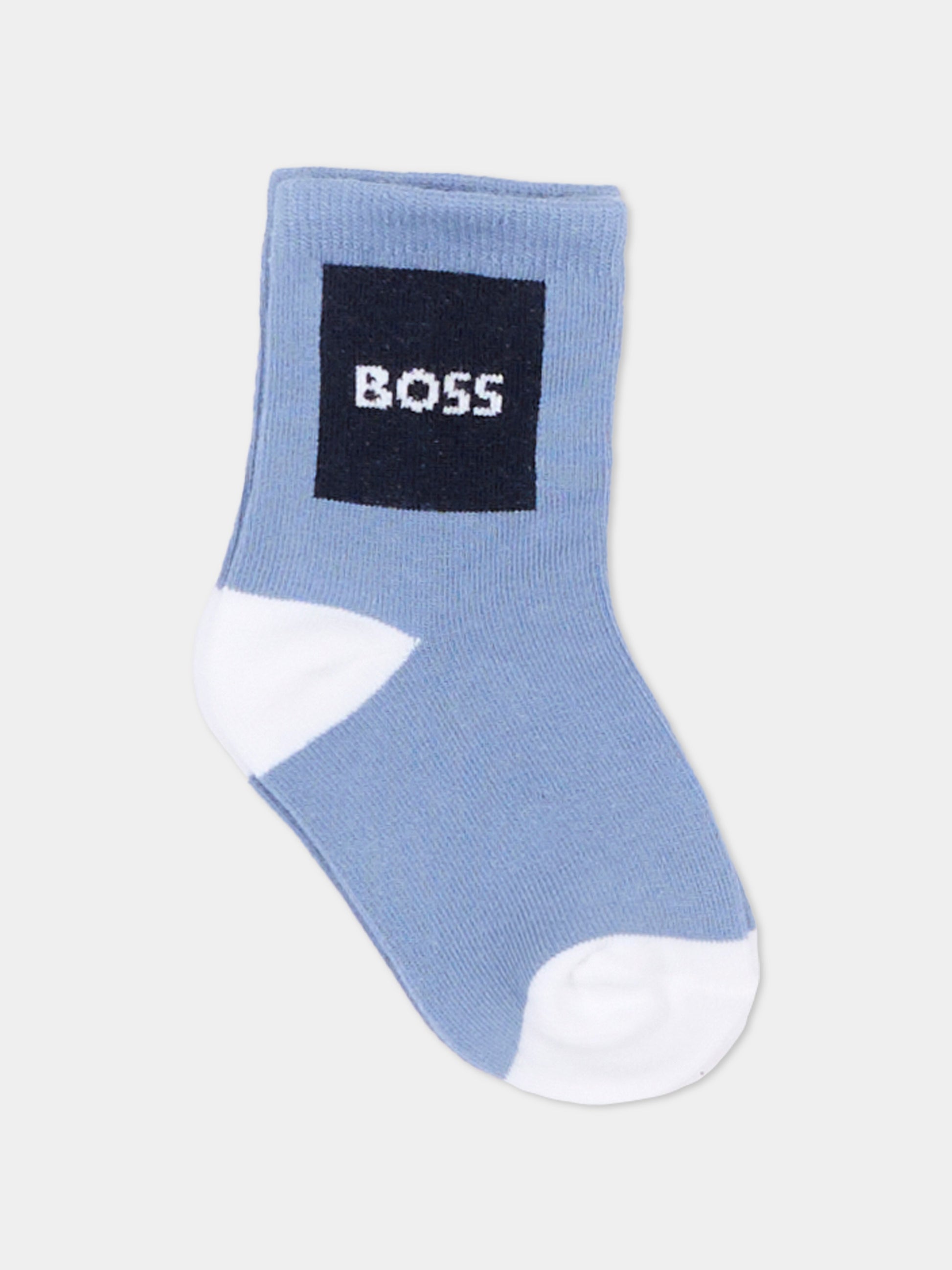 Calzino multicolor per neonato con logo,Boss,J53146 10P