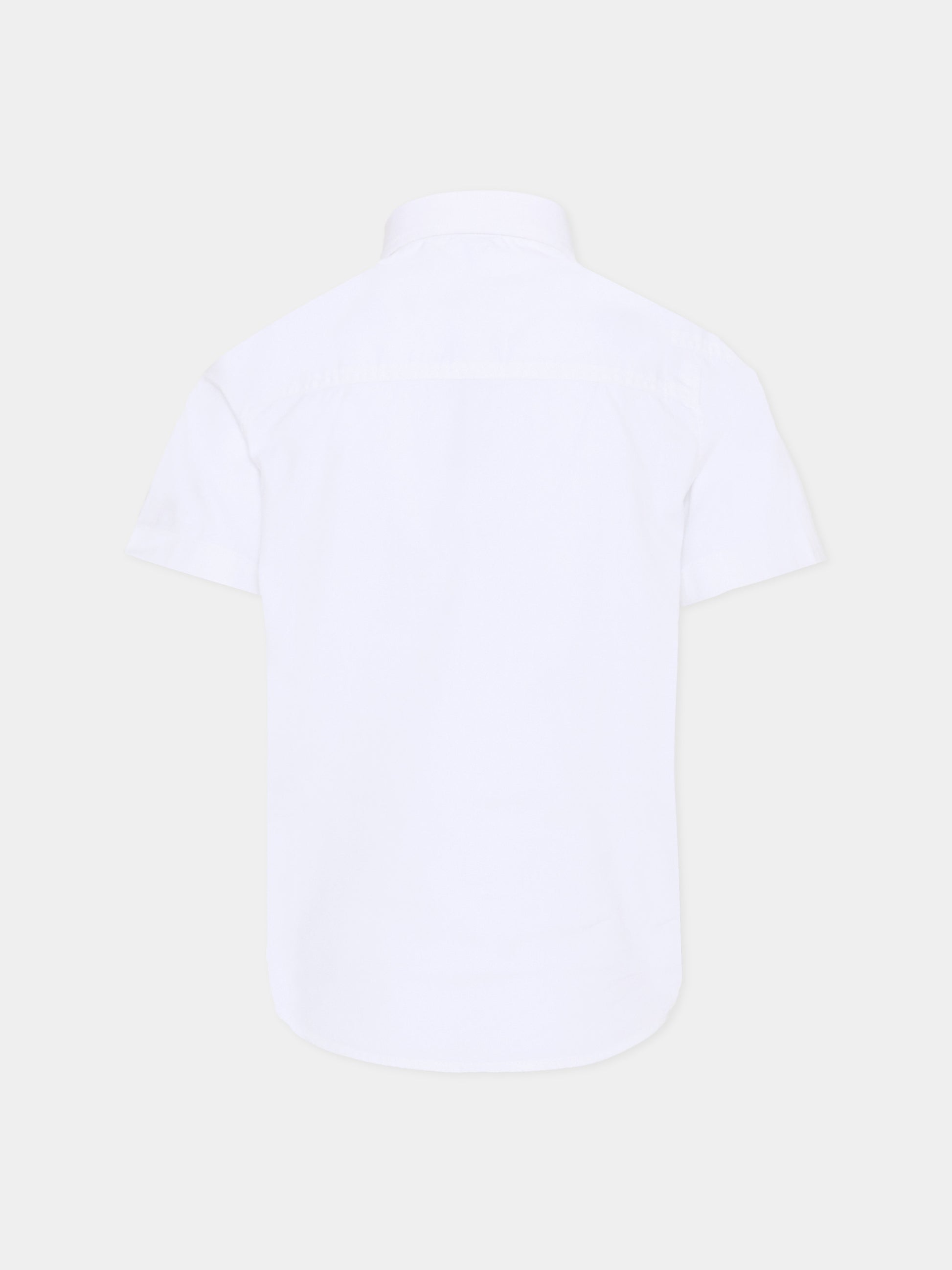 Camicia bianca per bambino con logo ricamato,Boss,J53160 N50