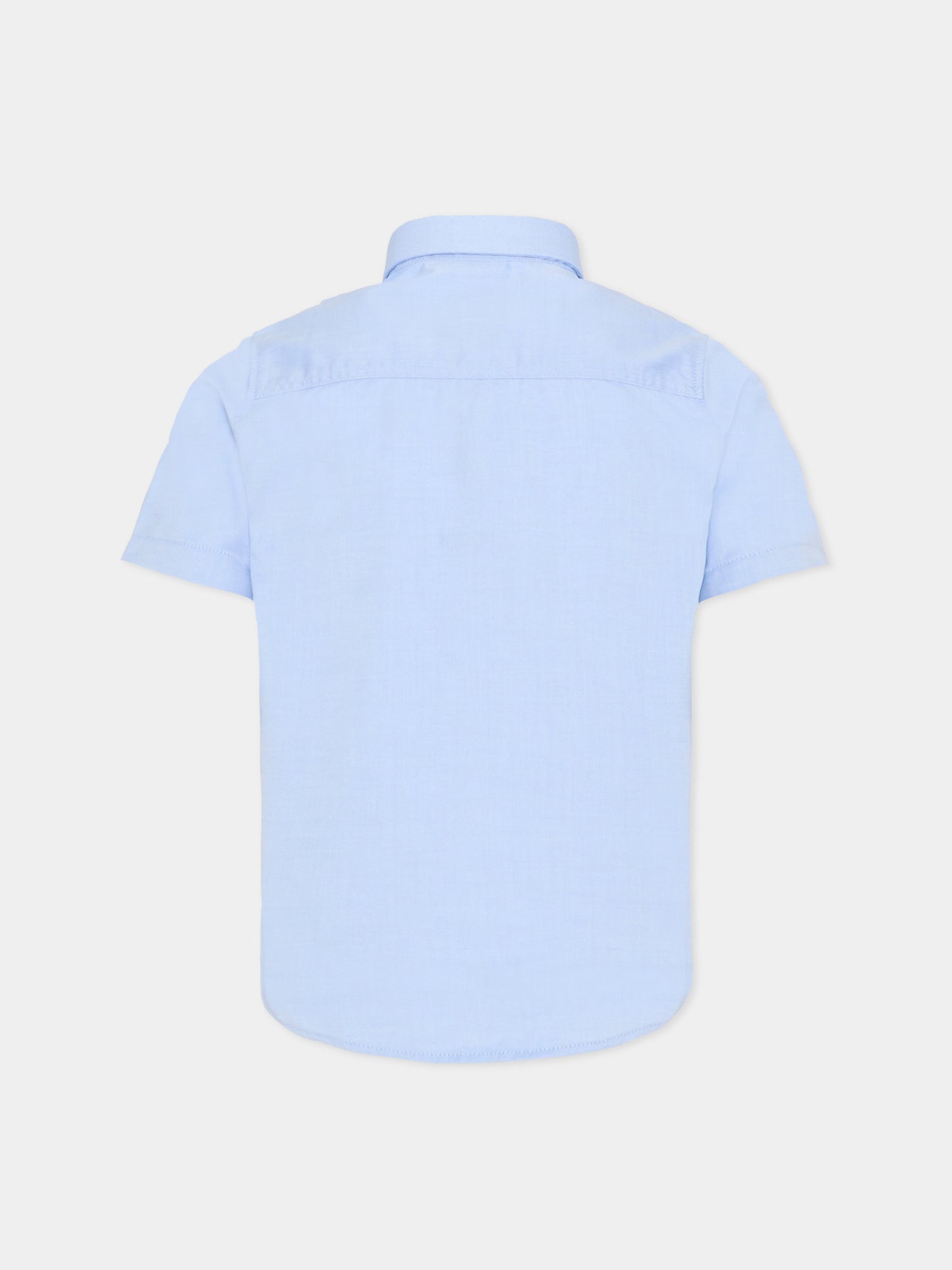 Camicia celeste per bambino con logo ricamato,Boss,J53160 77D