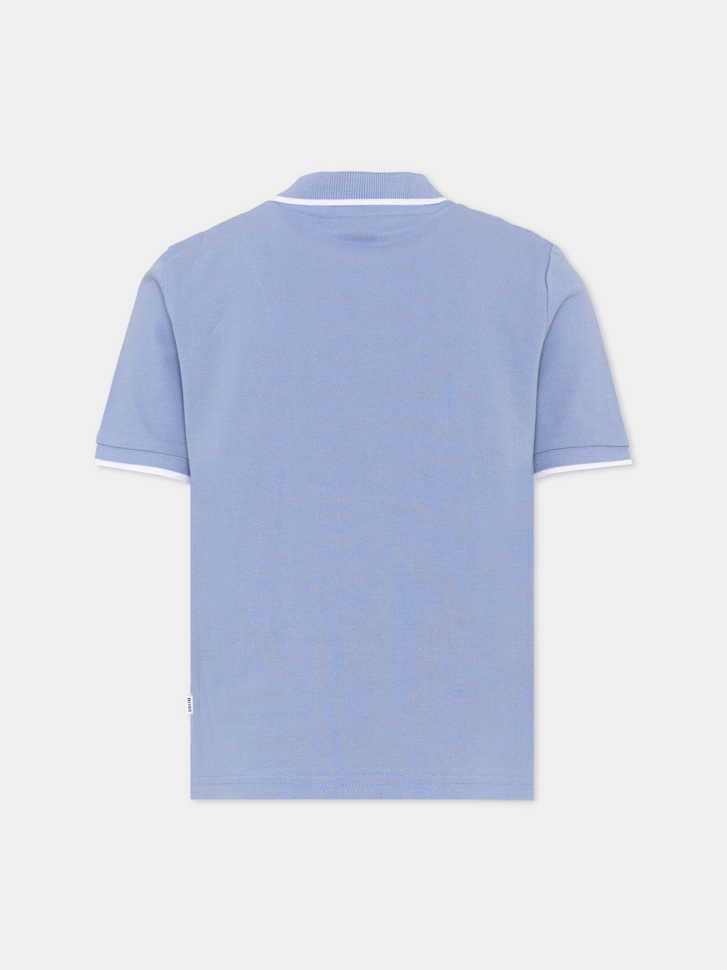 Polo celeste per bambino con logo,Boss,J53169 881
