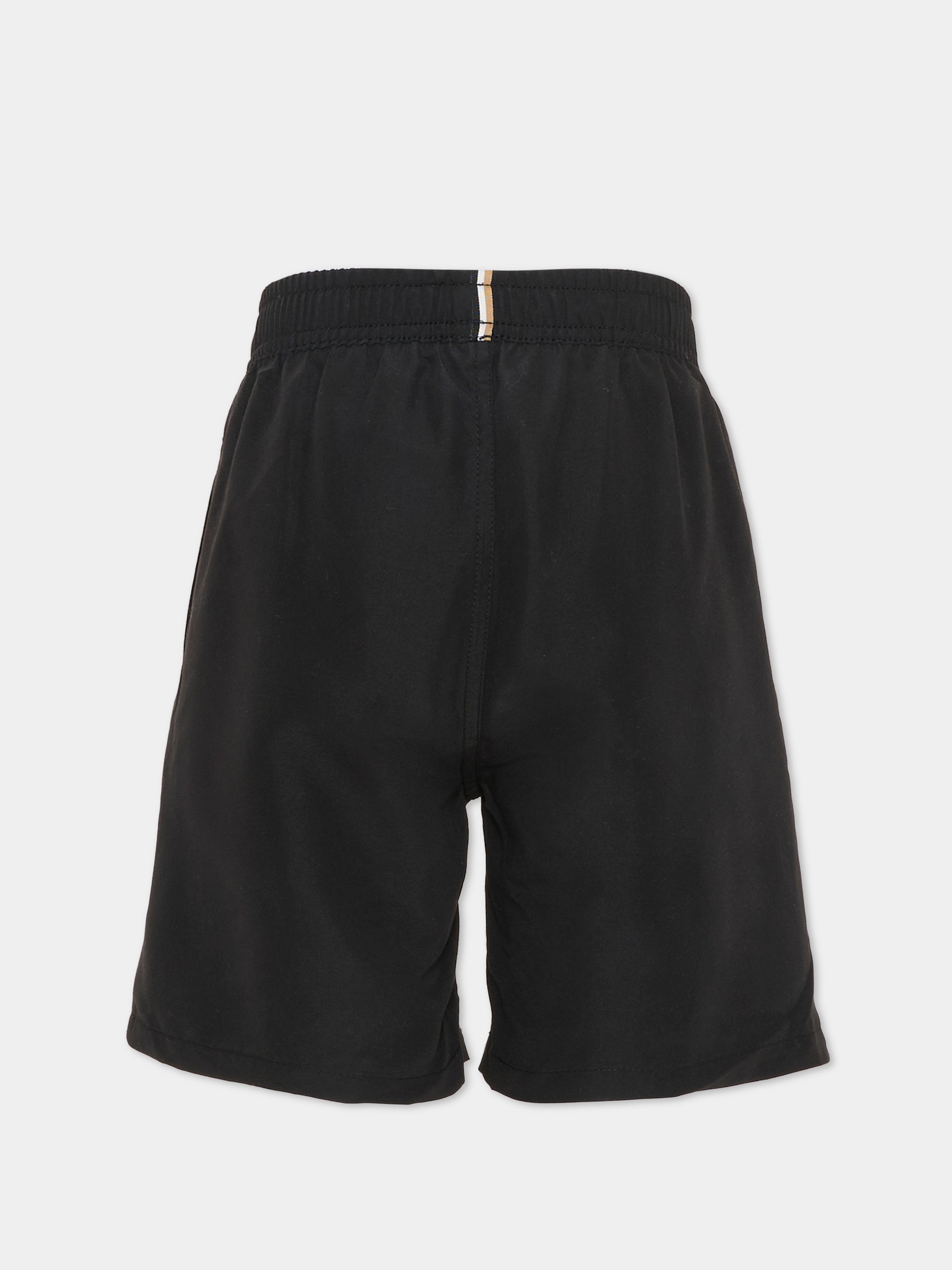 Boxer mare nero per bambino con logo,Boss,J53171 09B