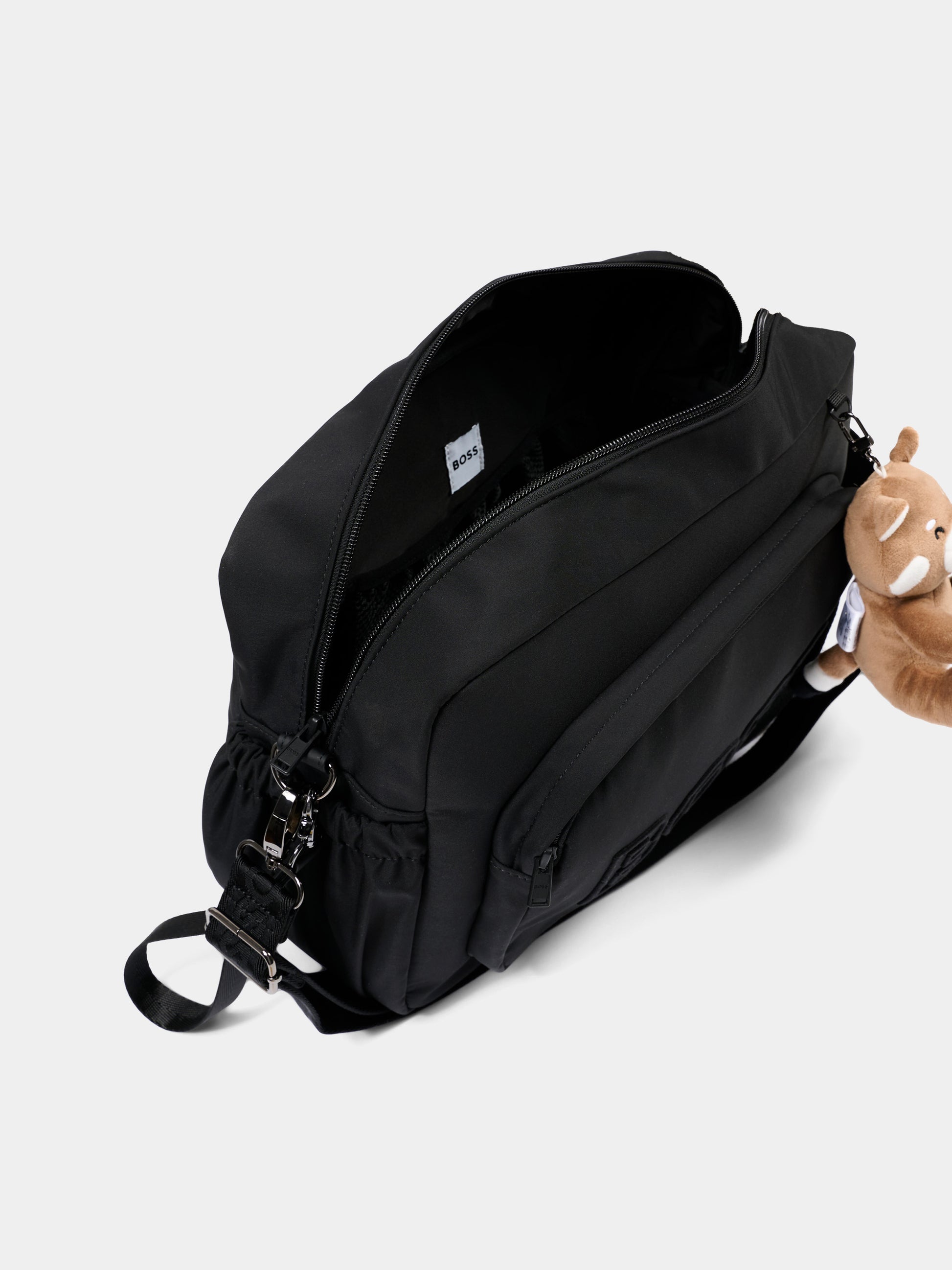 Borsa mamma nera per neonati con logo,Boss,J53178 09B