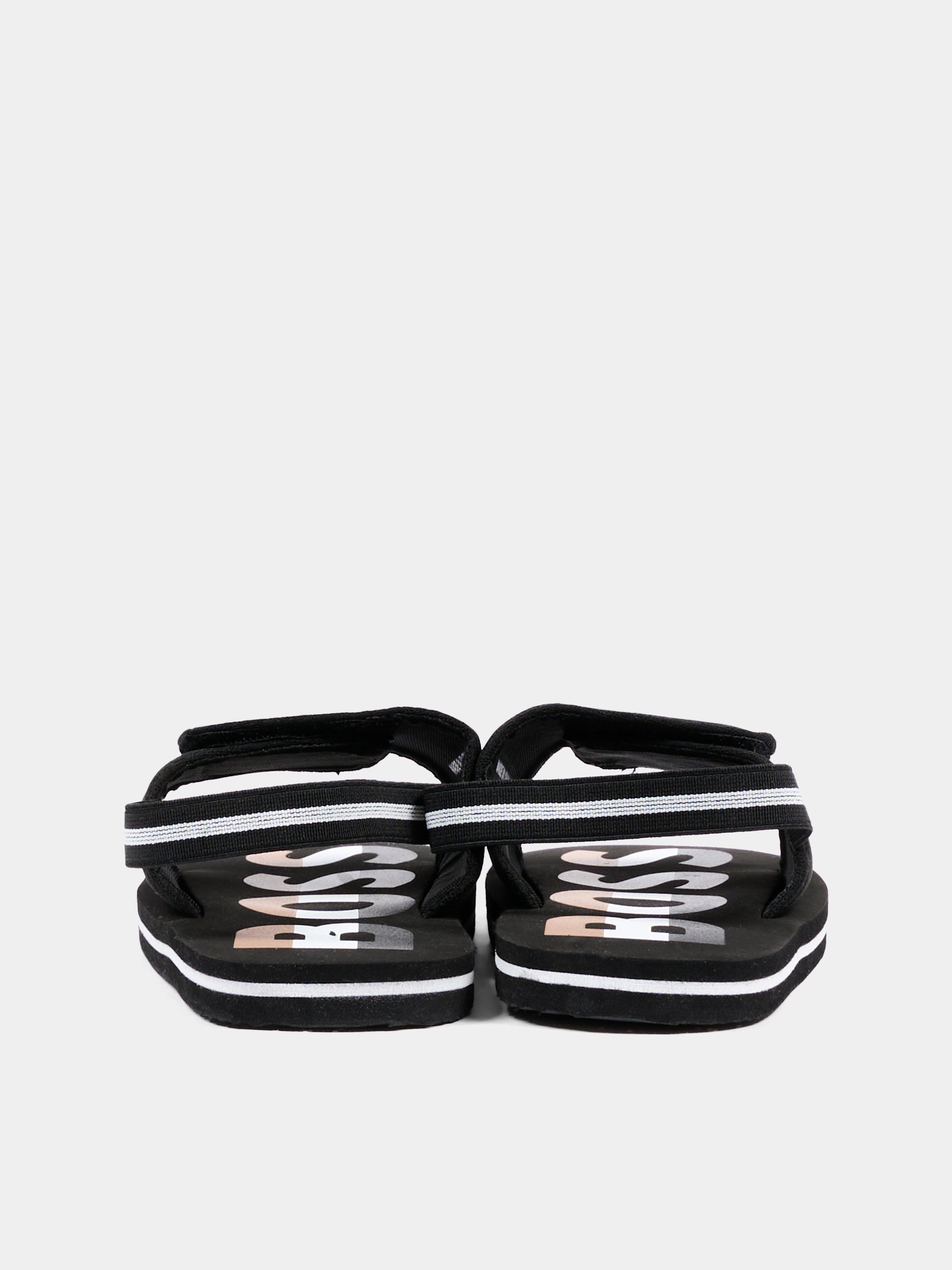 Sandali neri per bambino con logo,Boss,J53242 09B