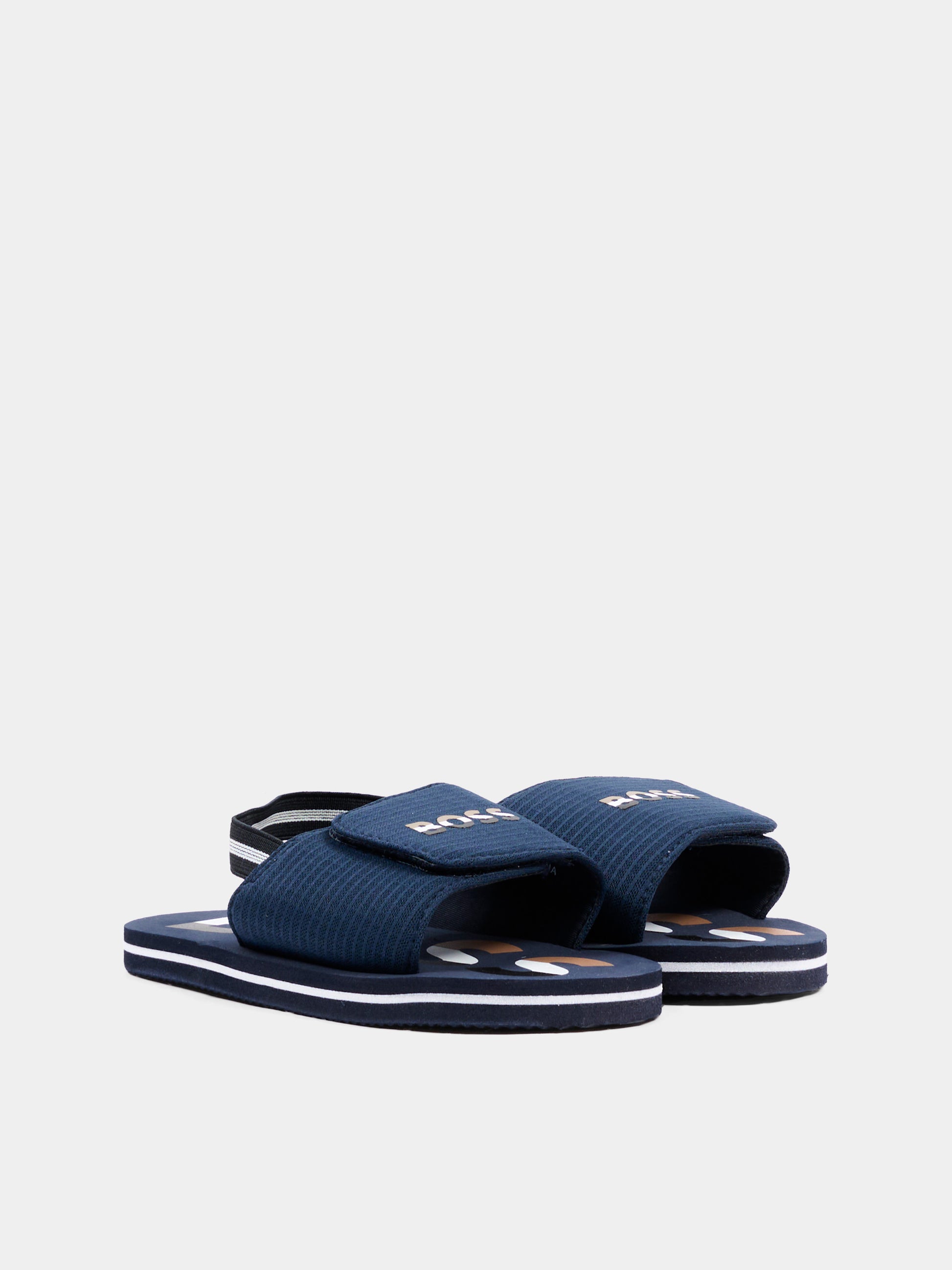 Sandali blu per bambino con logo,Boss,J53242 849