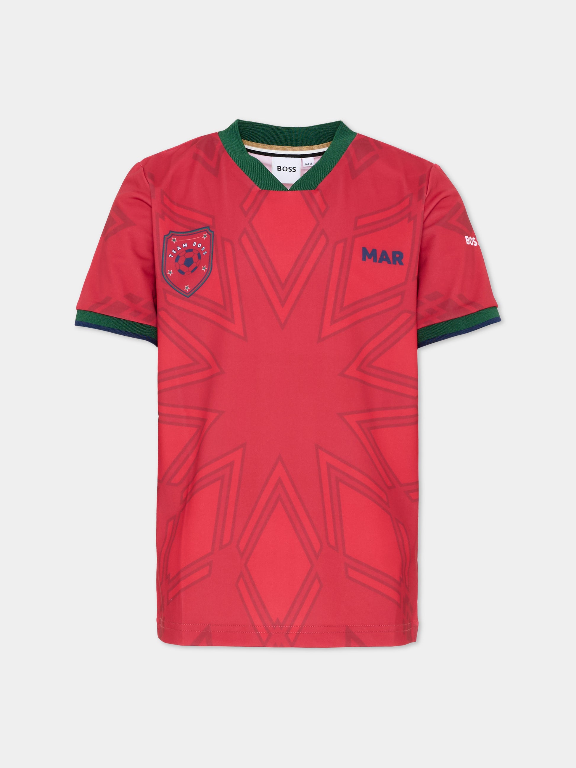 T-Shirt rossa Marocco per bambino,Boss,J53255 978