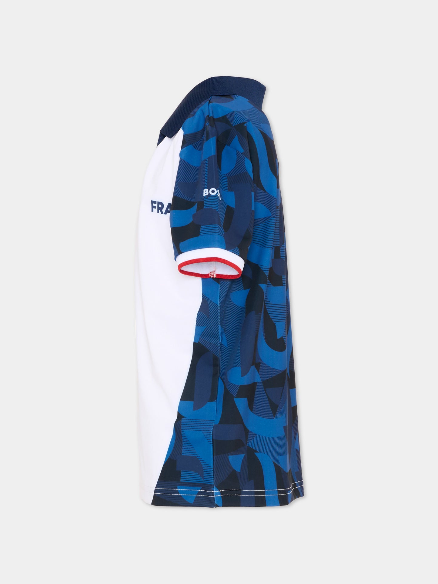 T-Shirt bianca per bambino stampa Francia,Boss,J53257 10P