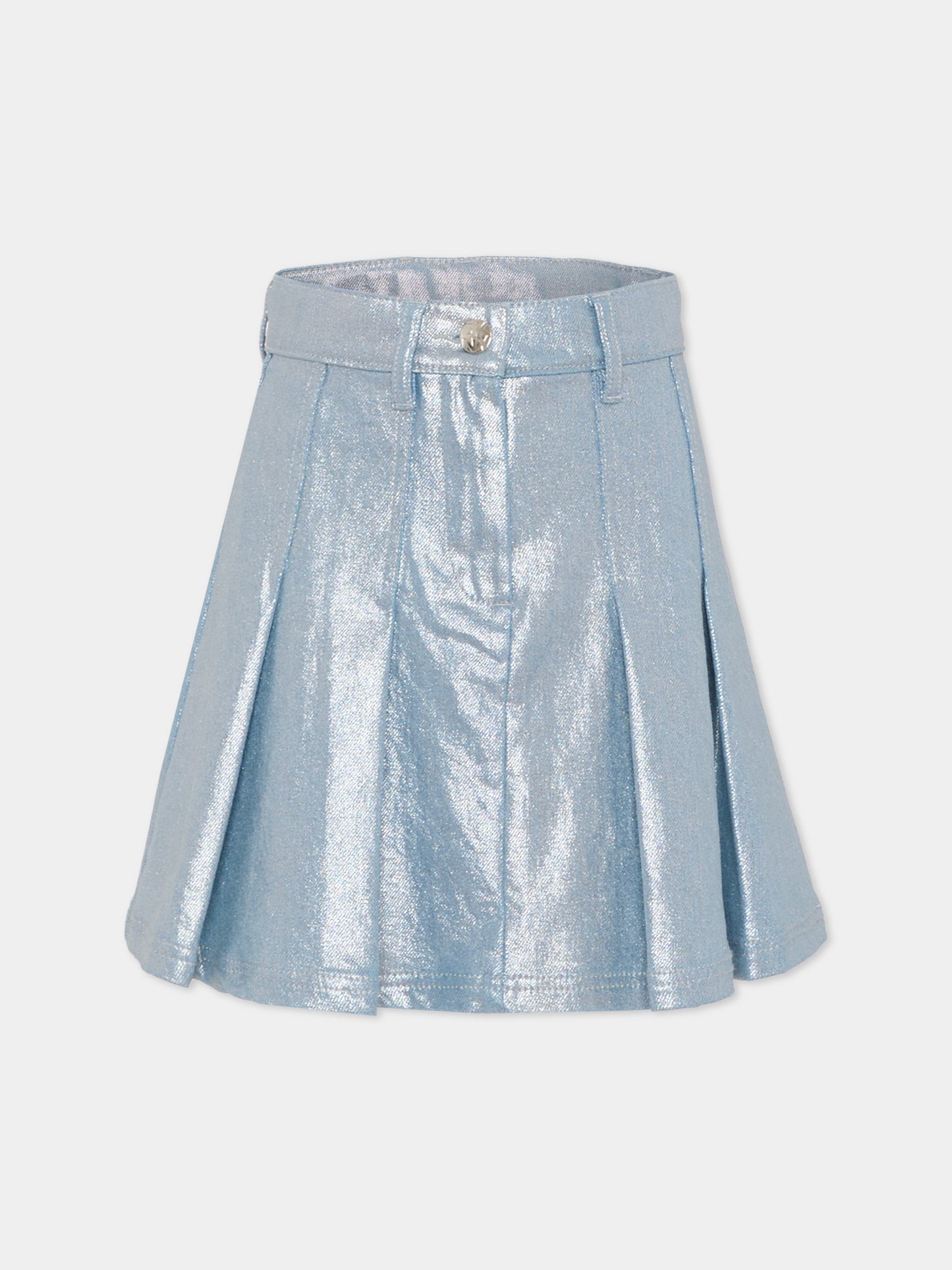 Gonna argento per bambina con logo,Dkny,D62693 016