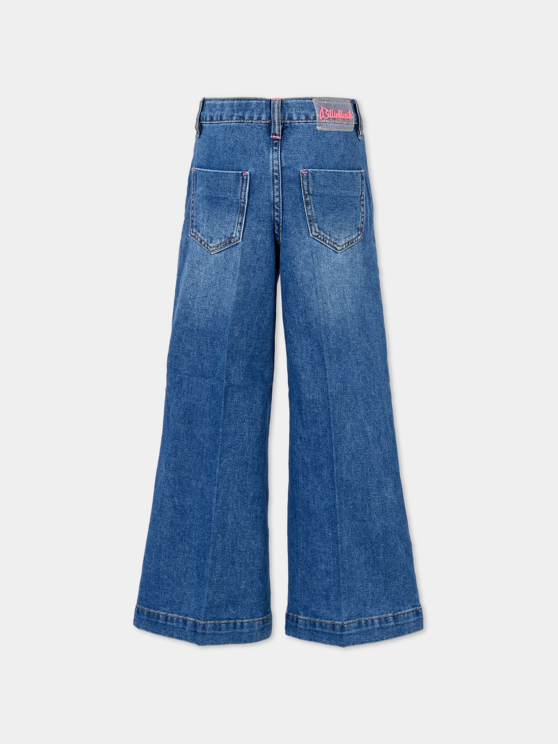 Jeans denim per bambina con cuori,Billieblush,U20450 Z18
