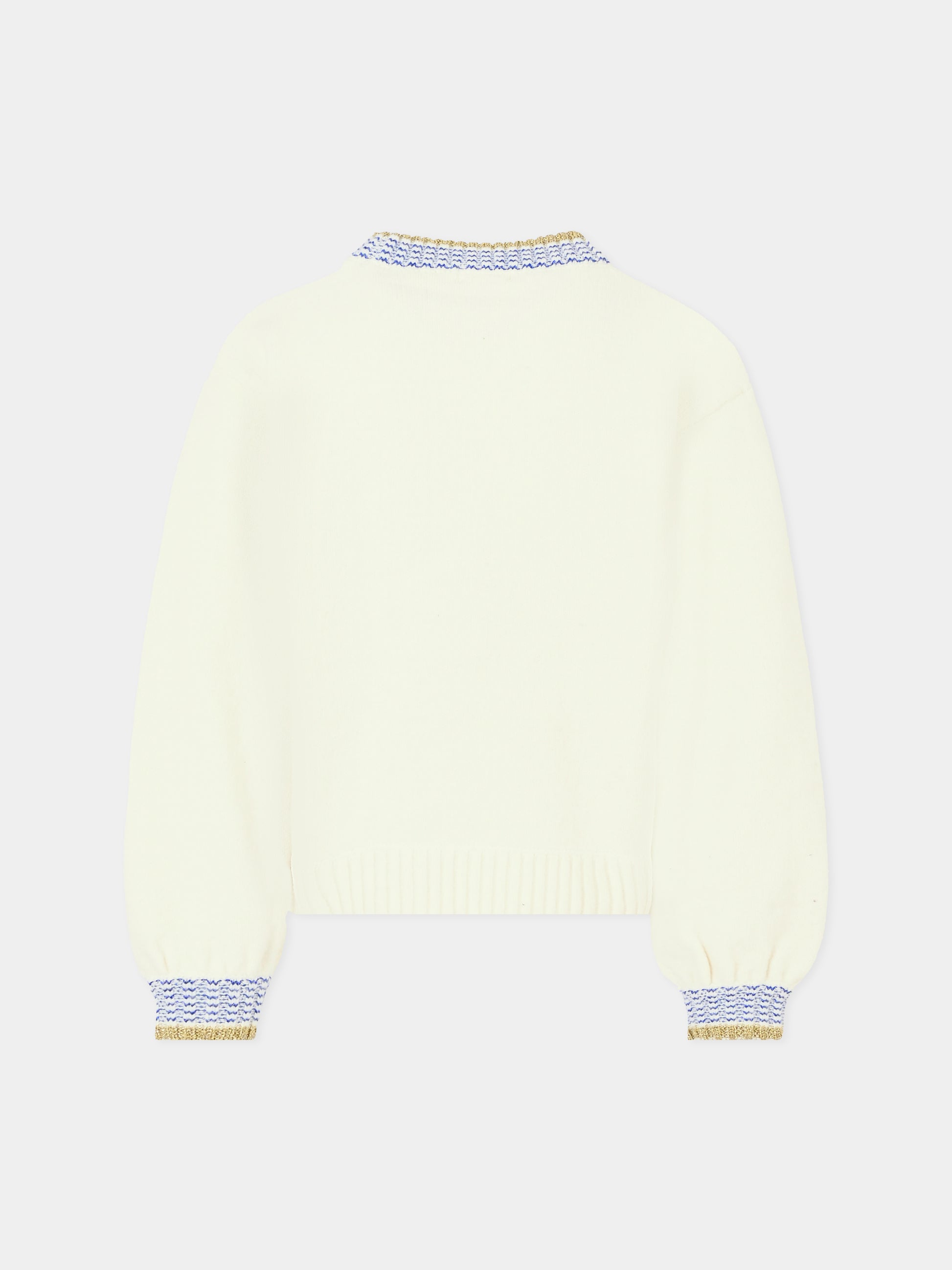 Maglione avorio per bambina con cuori e logo,Billieblush,U20456 121