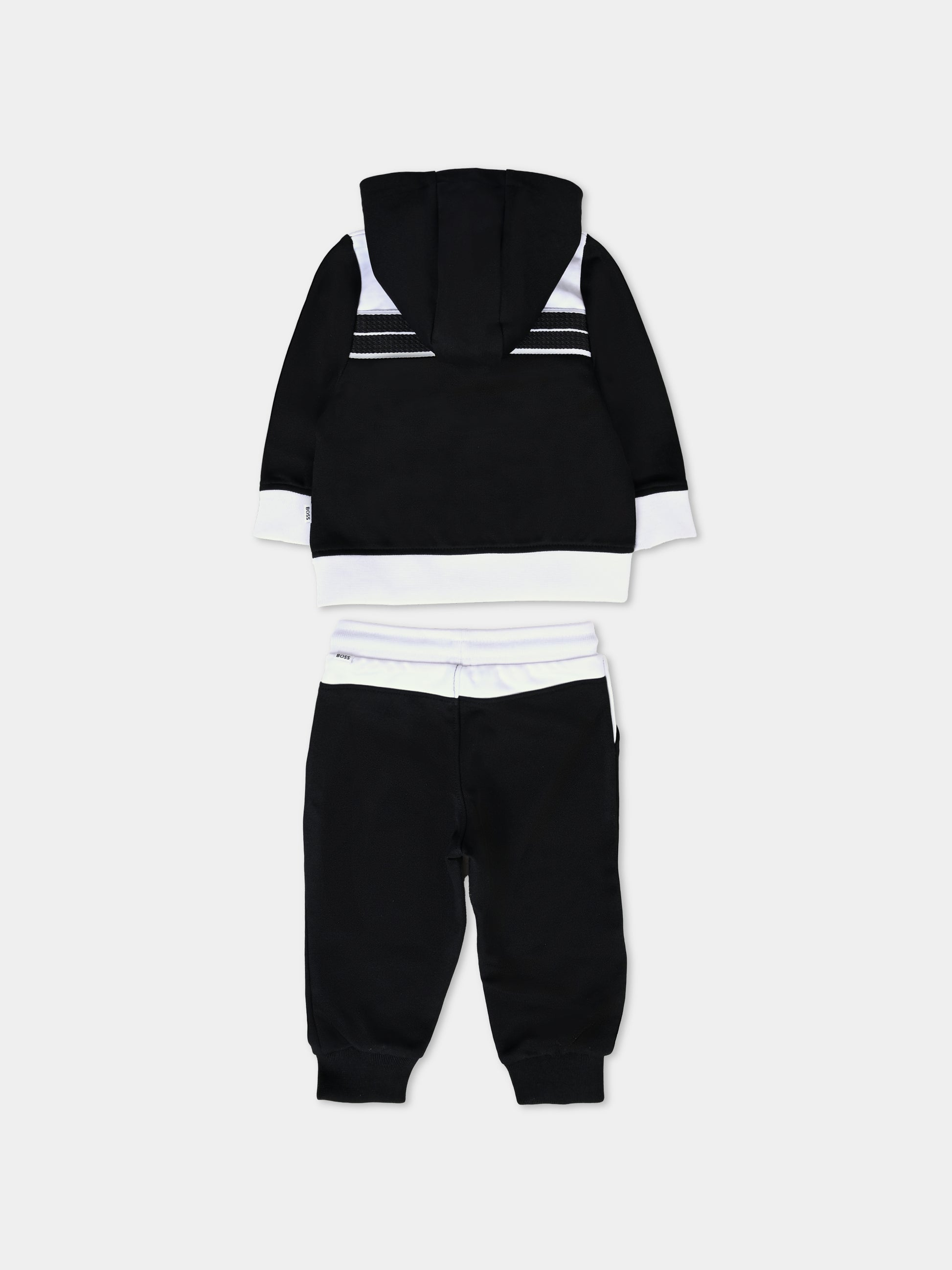 Completo nero per neonato con logo,Boss,J51264 09B