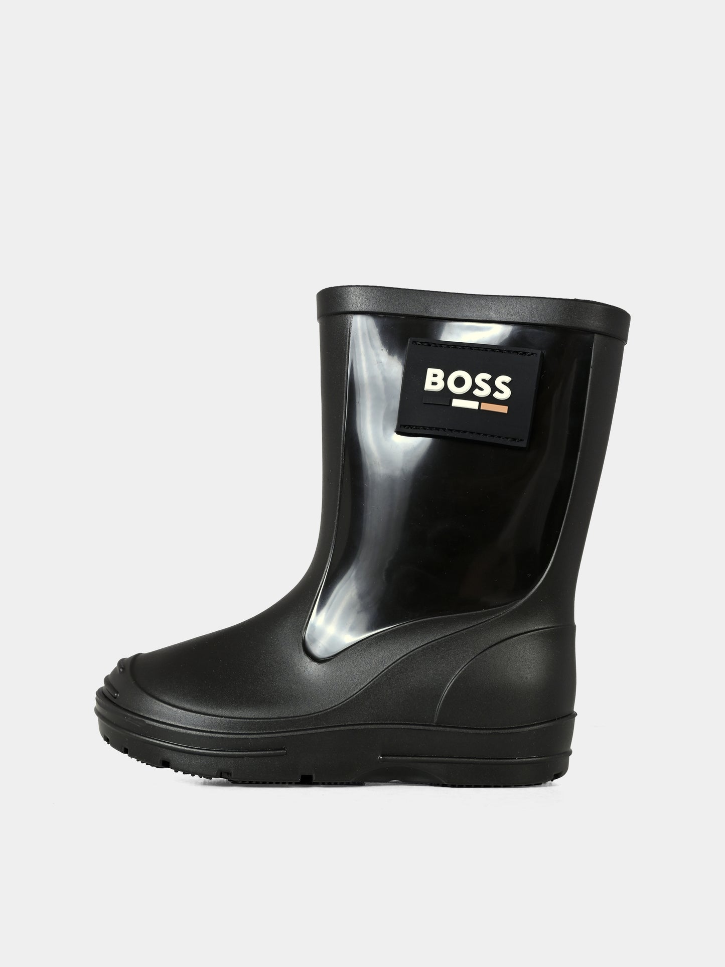 Stivali da pioggia neri per bambino con patch,Boss,J51338 09B