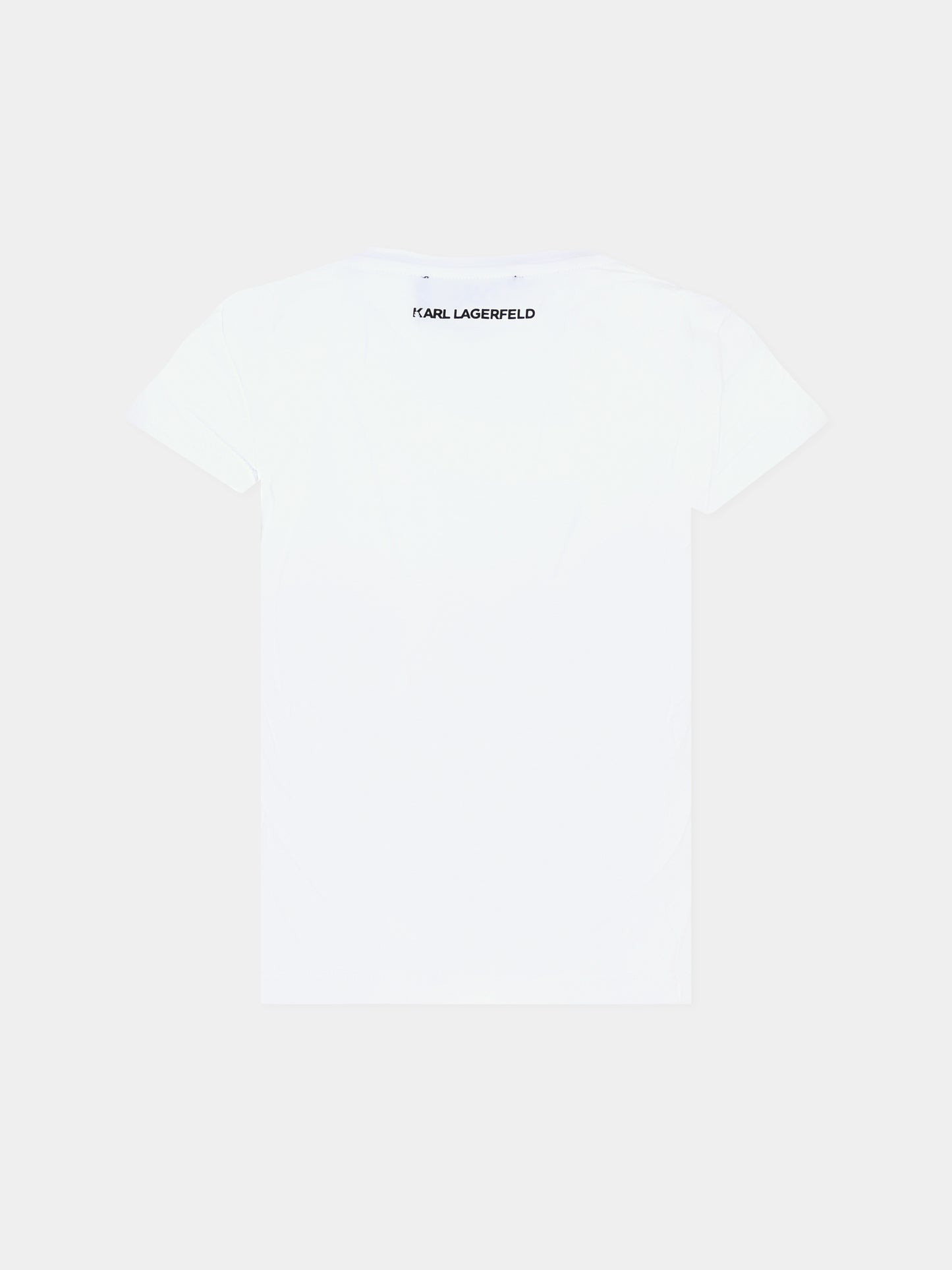 T-shirt bianca per bambina con Choupette,Karl Lagerfeld Kids,Z30211 10P