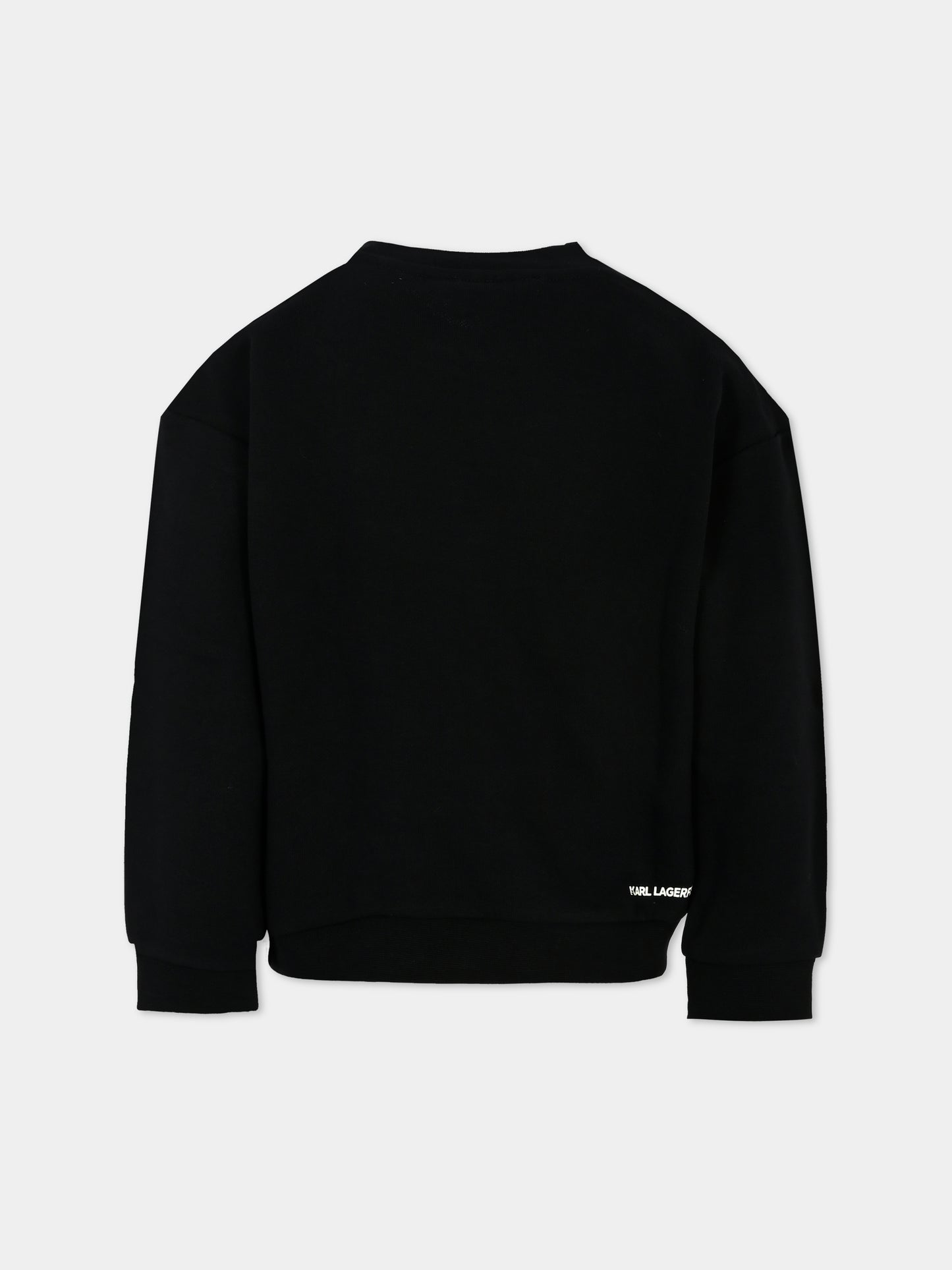Felpa nera per bambino con logo e Karl Lagerfeld,Karl Lagerfeld Kids,Z30242 09B