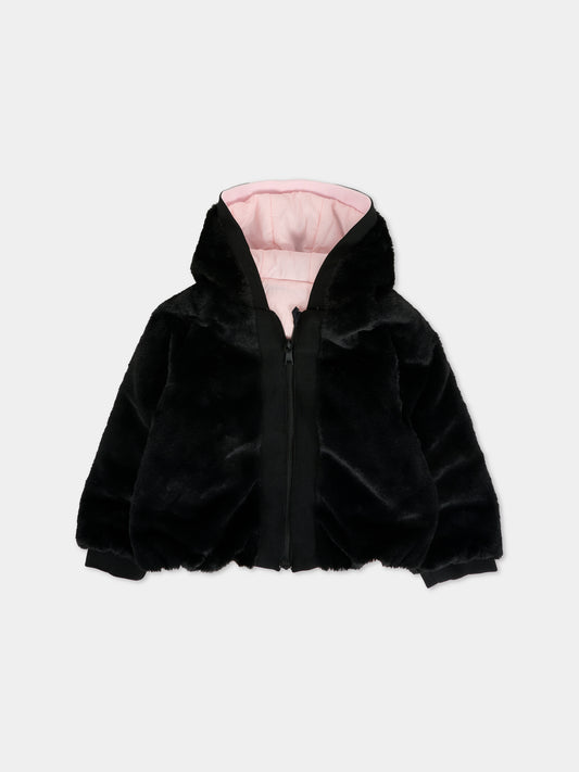 Piumino rosa per bambina con logo,Karl Lagerfeld Kids,Z30286 S90