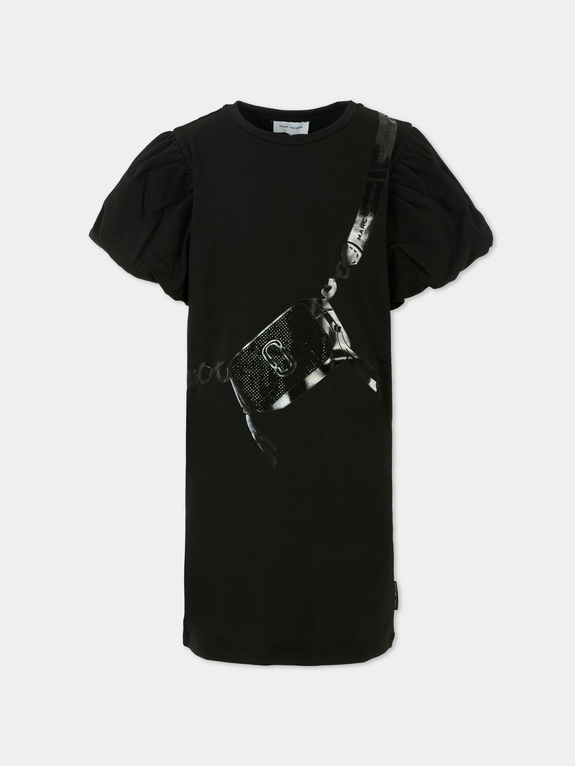 Vestito nero per bambina con stampa borsa,Marc Jacobs,W60385 09B