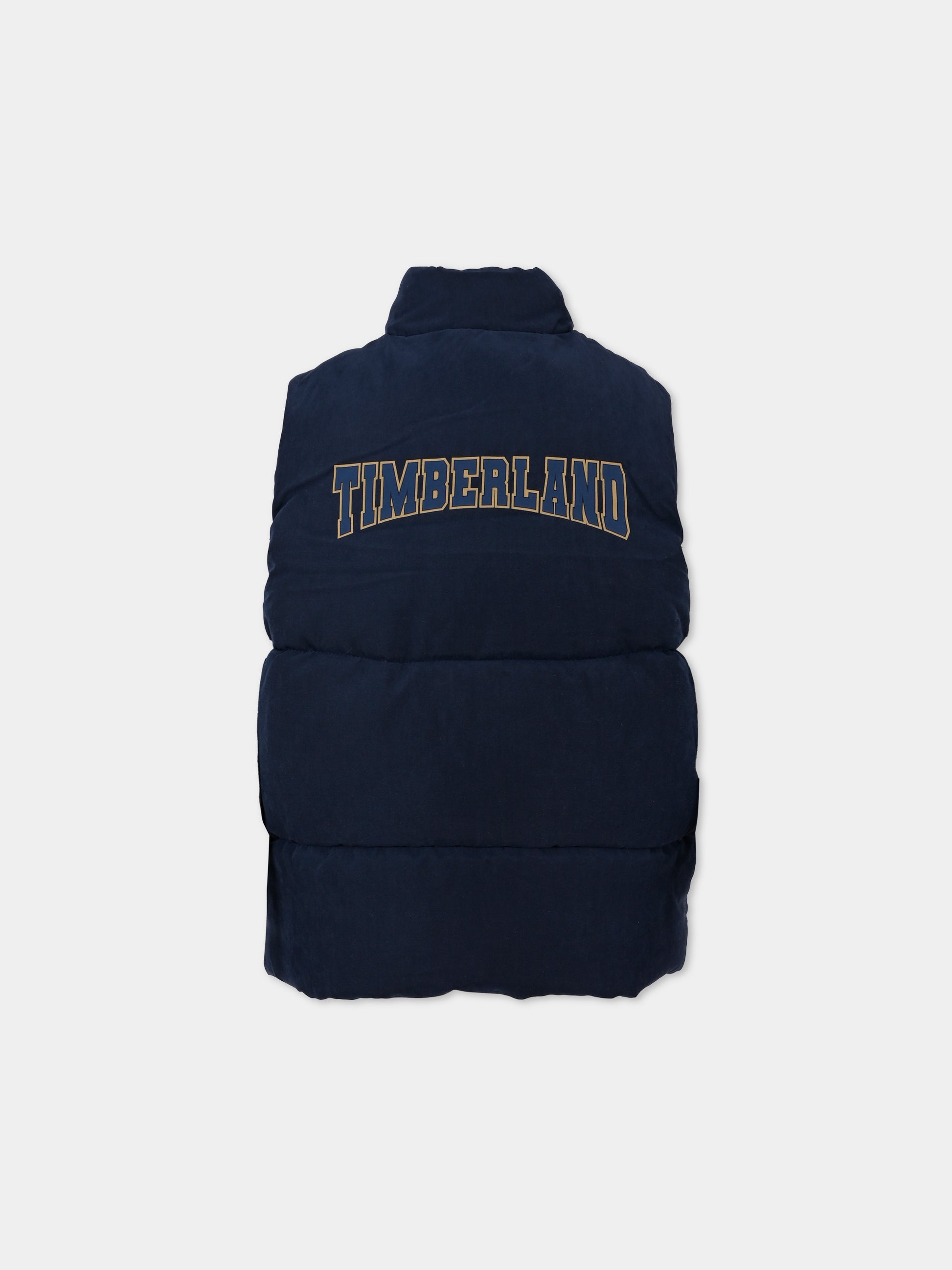 Gilet blu per bambino con logo,Timberland,T60283 83D