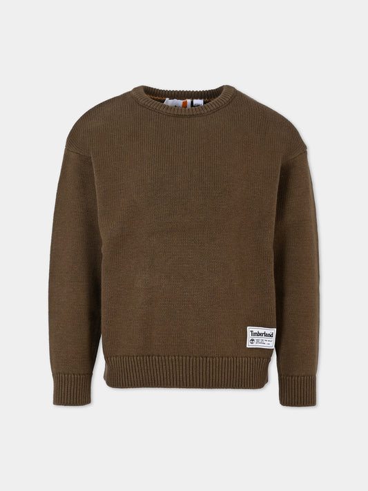Maglione verde per bambino con logo,Timberland,T60321 64J